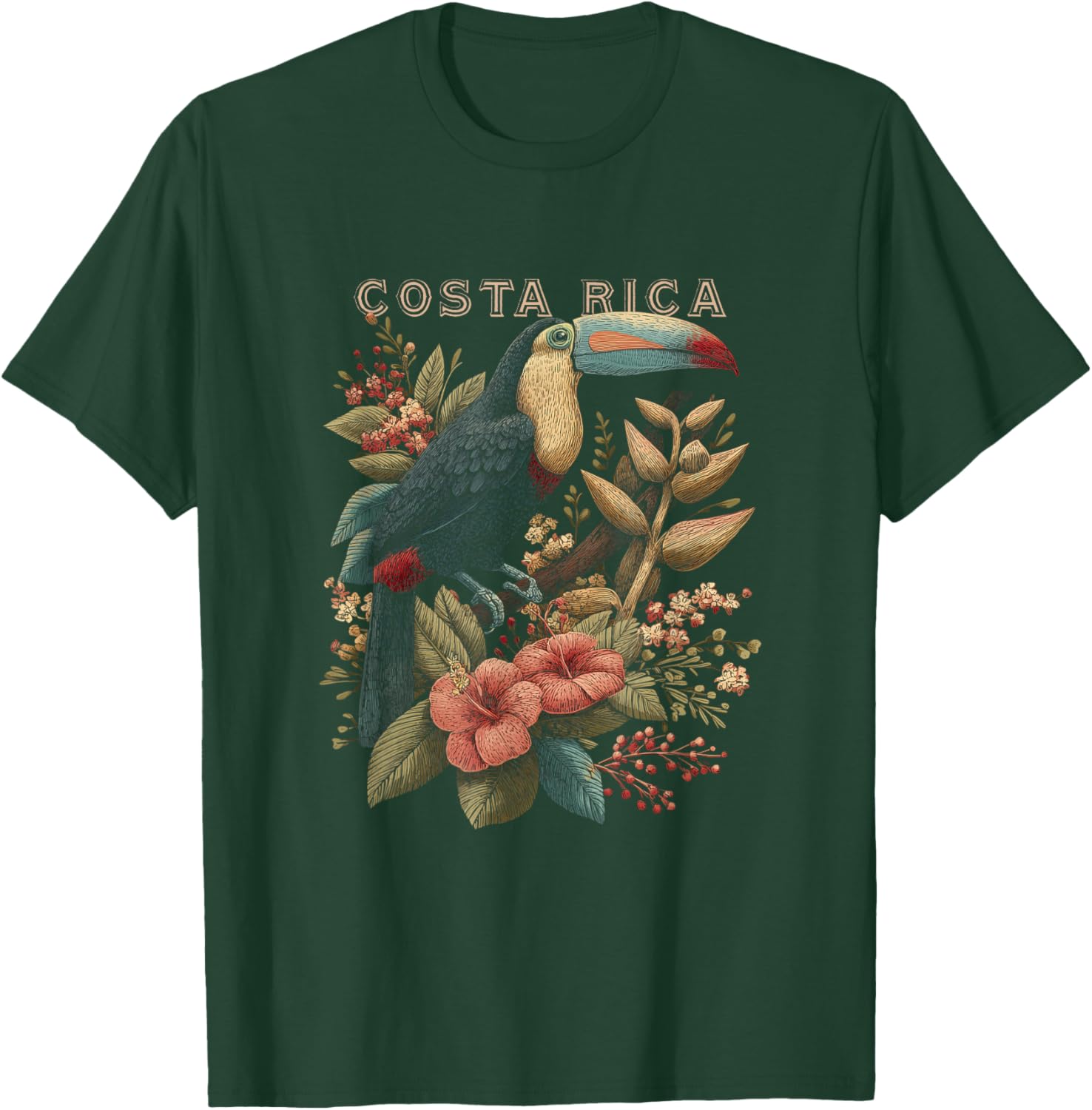 Costa Rica Pura Vida Holiday Shirt Vintage Toucan T-Shirt - T-Shirt | Forest