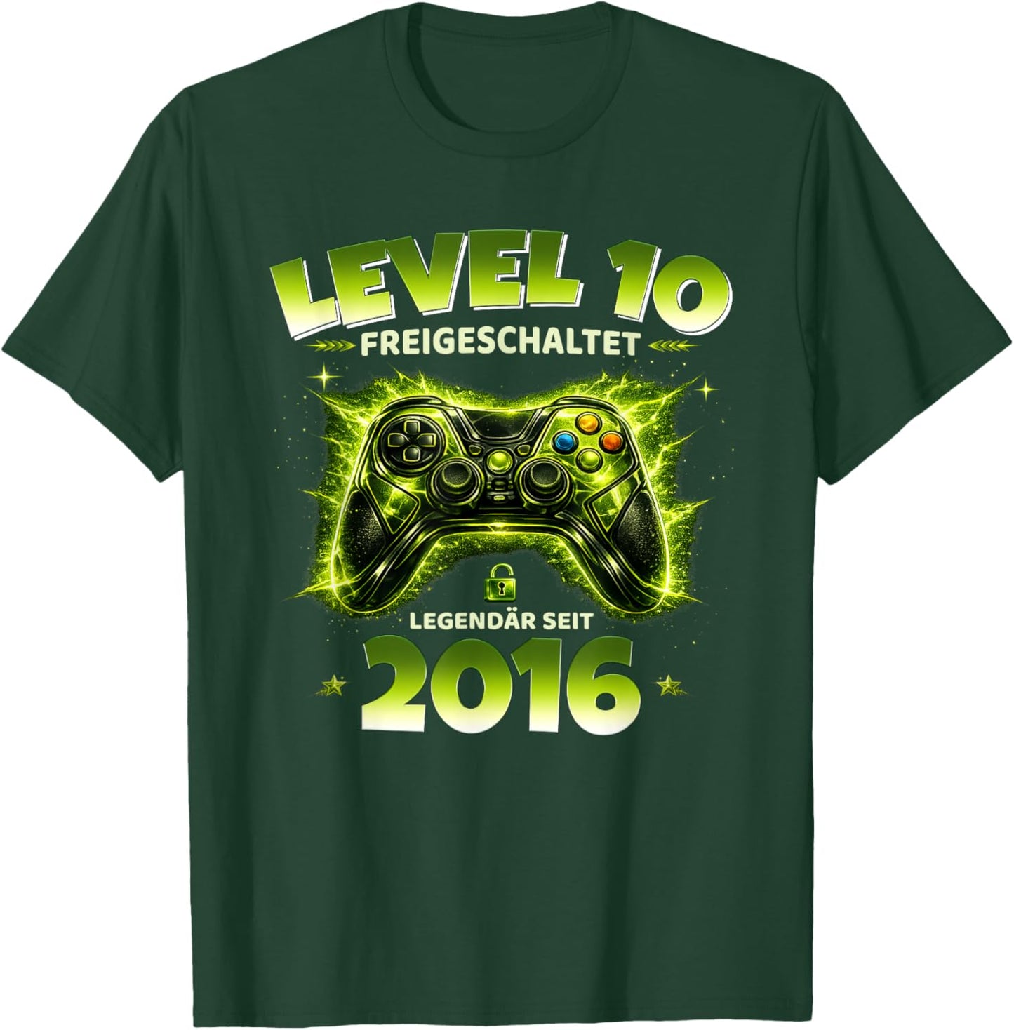 10. Geburtstag Junge Geschenk Level 10 freigeschaltet 2016 T-Shirt - T-Shirt | Forest