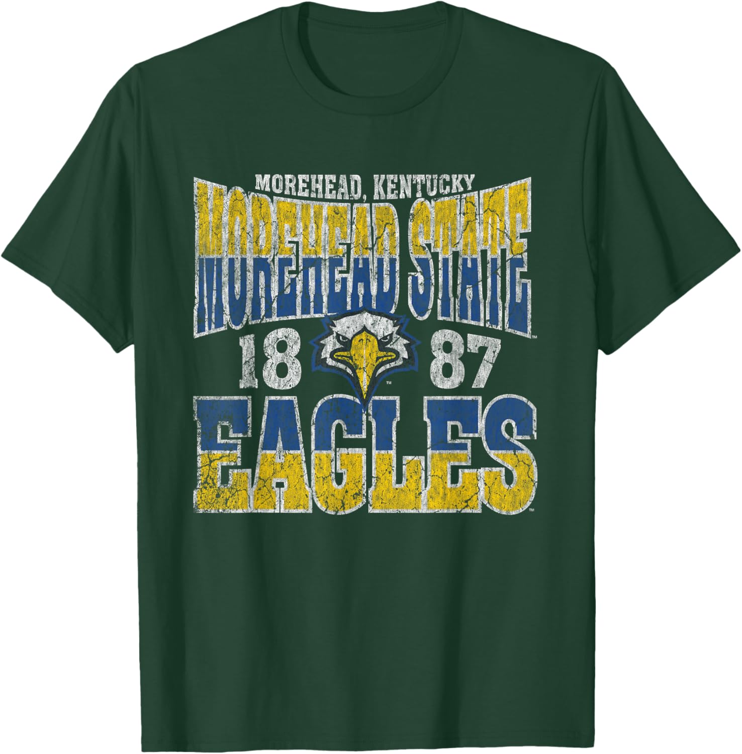 Morehead State Eagles Vintage Scroll Officially Licensed T-Shirt - T-Shirt | Forest