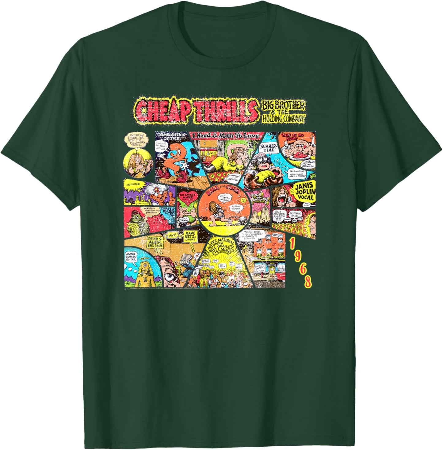 Big Brother and the Holding Company 1968 Comic Art T-Shirt - T-Shirt | Forest