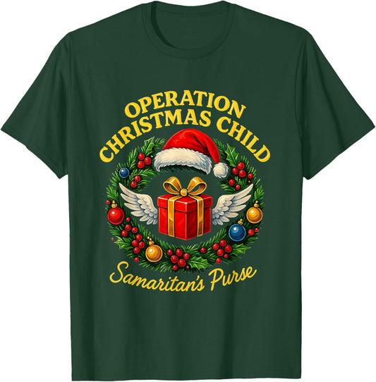 Operation Christmas Child Samaritan’s Purse Xmas Design T-Shirt - T-Shirt | Forest