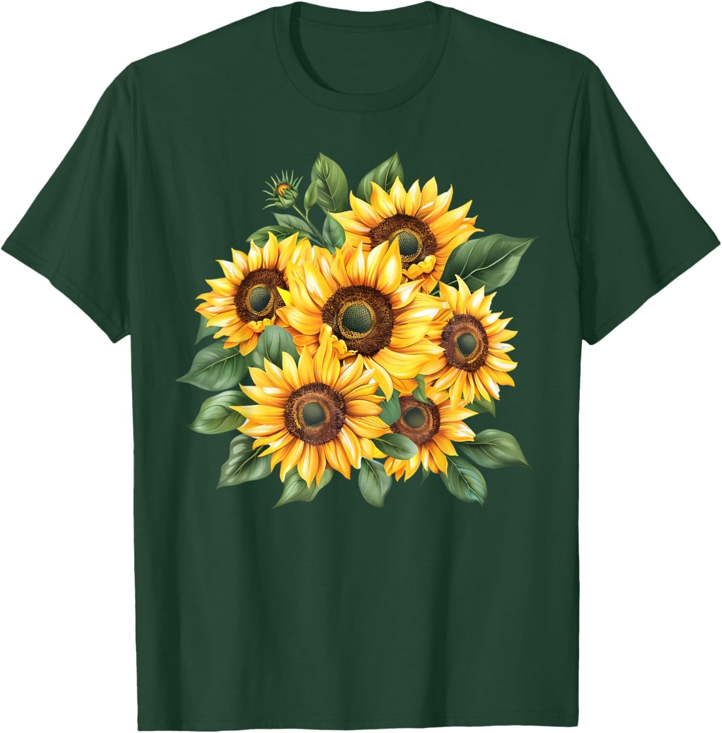 Yellow Sunflowers Cute Summer Flowers Women Beach Vibes T-Shirt - T-Shirt | Forest
