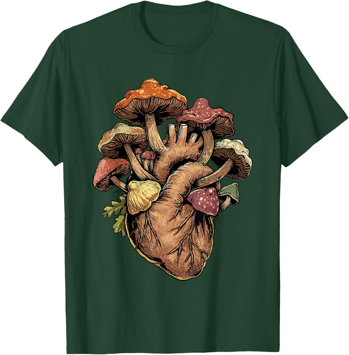 Mushroom Shirt Anatomical Heart Morel Love Mushroom Hunter T-Shirt - T-Shirt | Forest