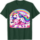 Unicorn Riding Axolotl Kawaii Kids Girls Boys Men Rainbow T-Shirt - T-Shirt | Forest
