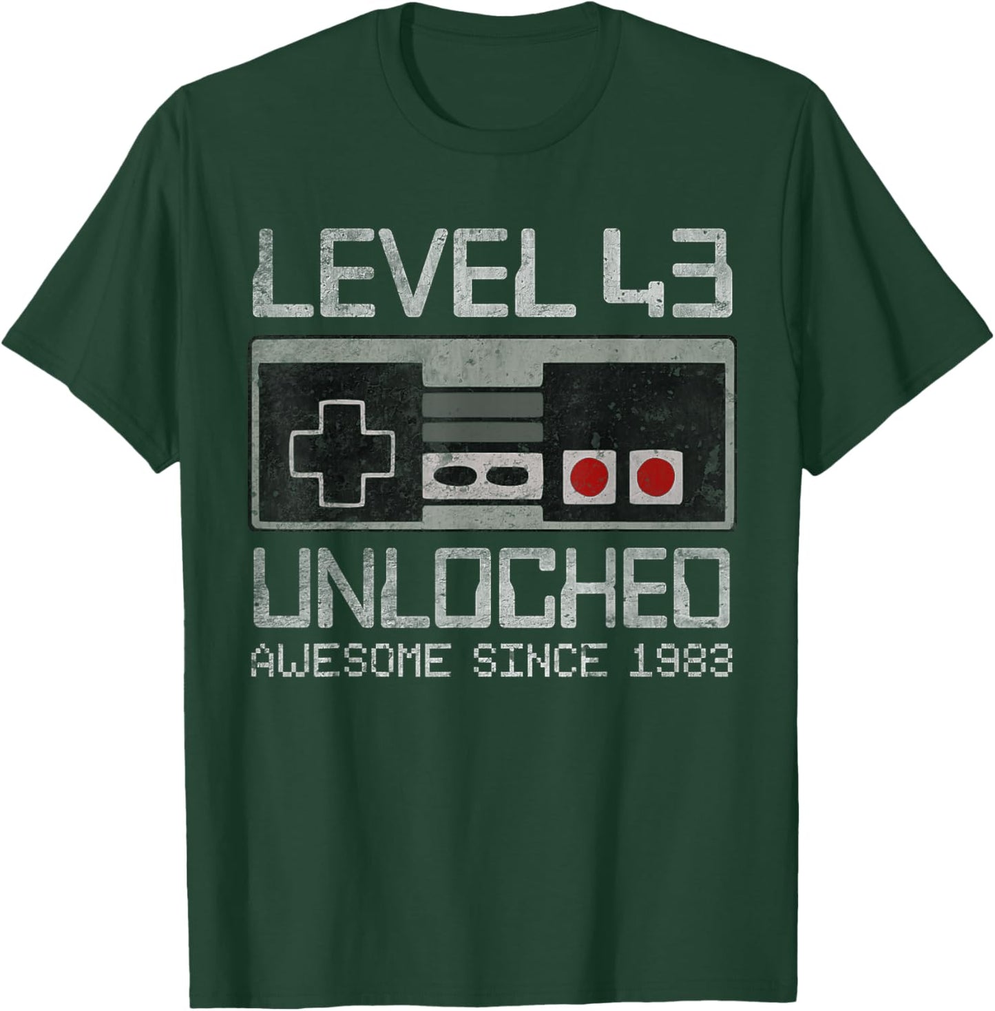 Level 43 Unlocked 43rd Birthday 43 Year Old Video Gamer Men T-Shirt - T-Shirt | Forest