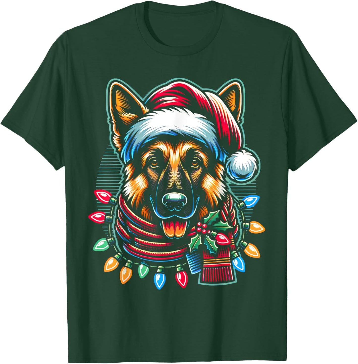 Christmas German Shepherd Xmas Shepherd Mom Dog Lover T-Shirt - T-Shirt | Forest