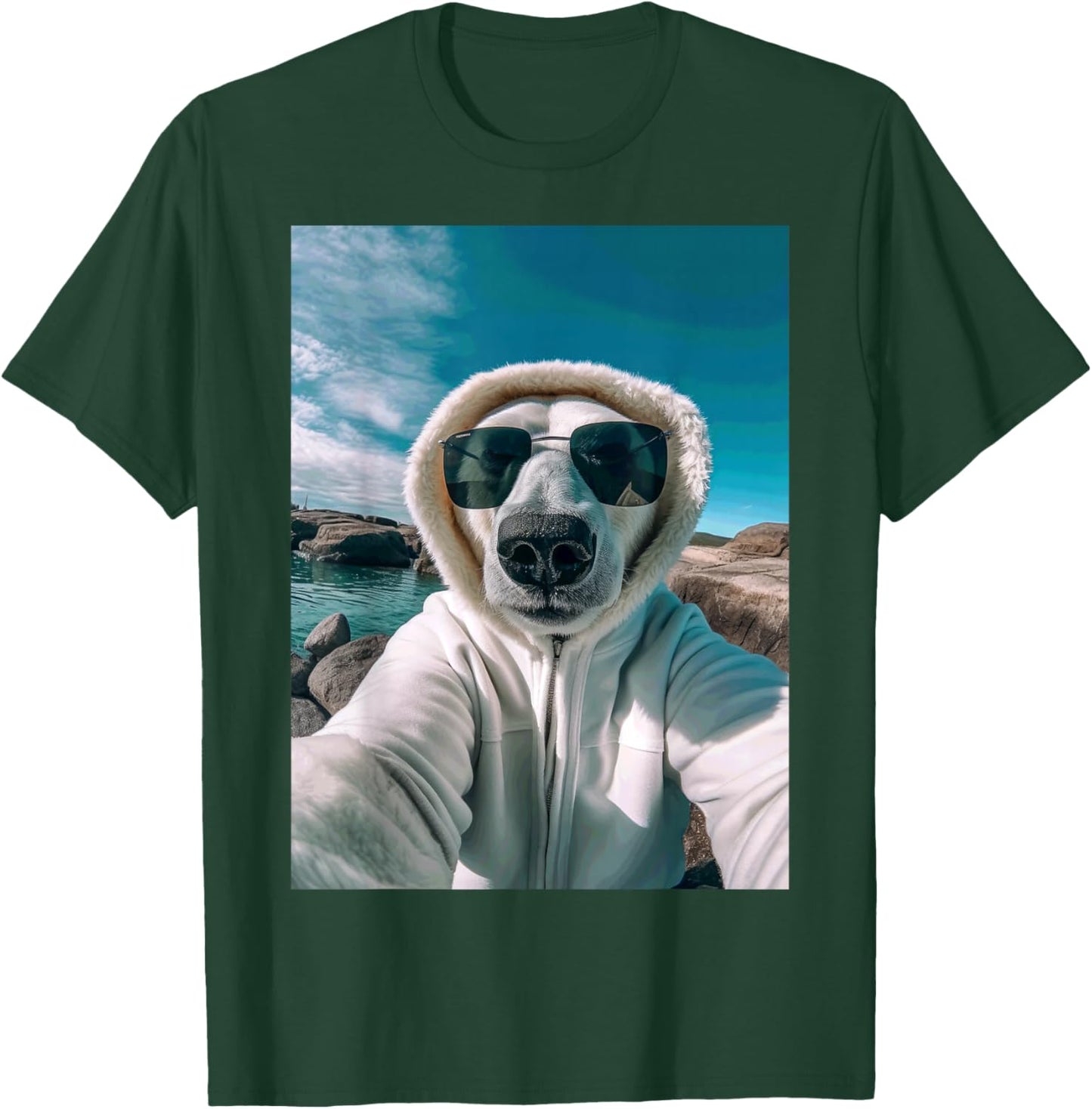 Selfie Polar Bear Styled Swag Funny Original T-Shirt - T-Shirt | Forest