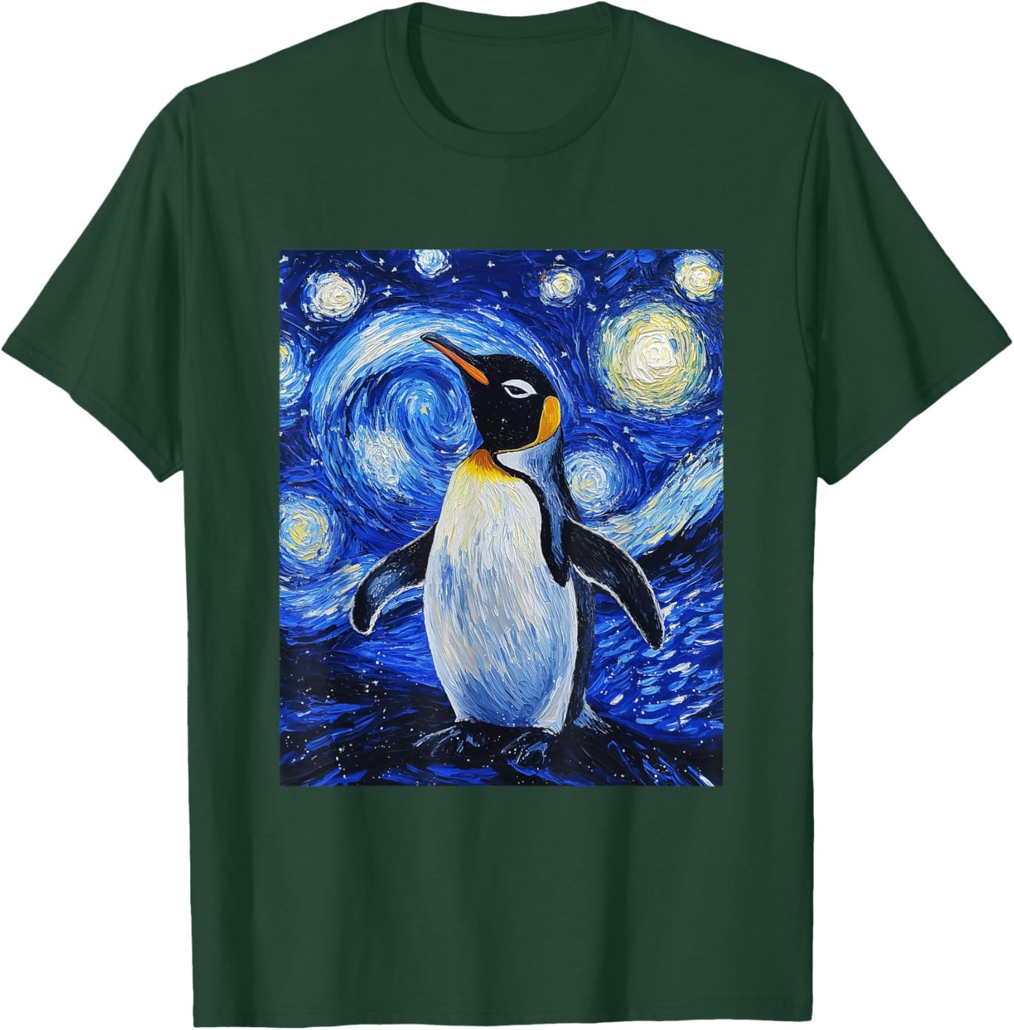Penguin Bird - Van Gogh Style - Starry Night T-Shirt - T-Shirt | Forest
