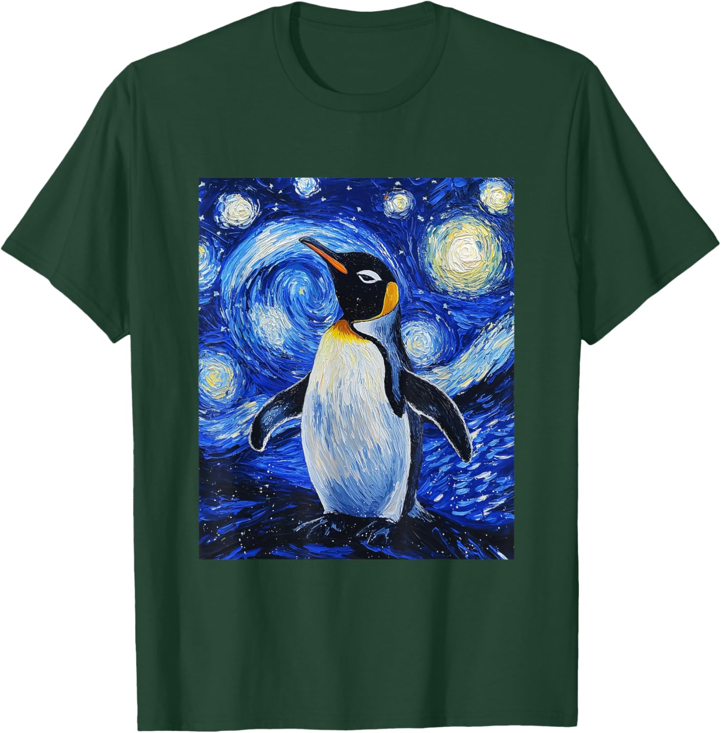 Penguin Bird - Van Gogh Style - Starry Night T-Shirt - T-Shirt | Forest