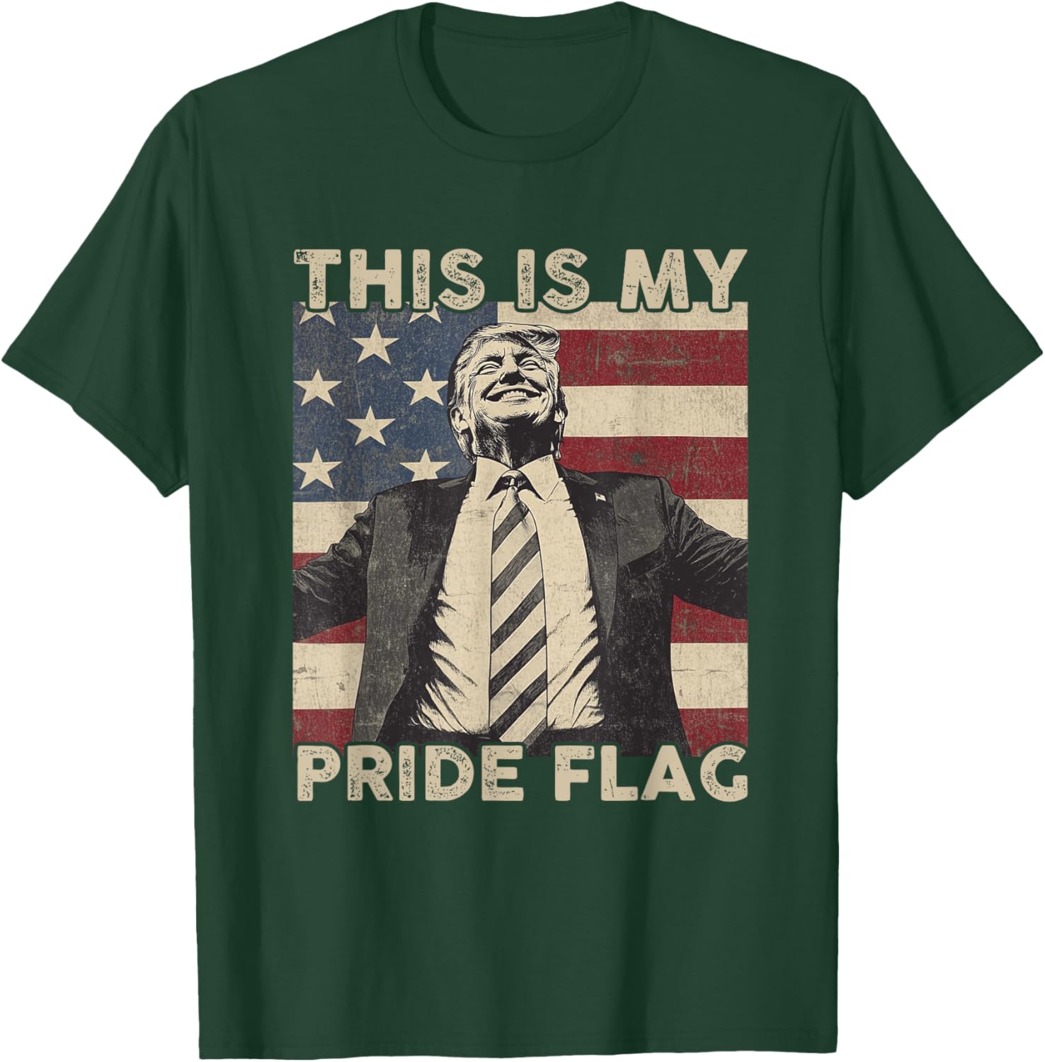 This Is My Pride Flag Trump USA Flag 4th of July T-Shirt - T-Shirt | Forest