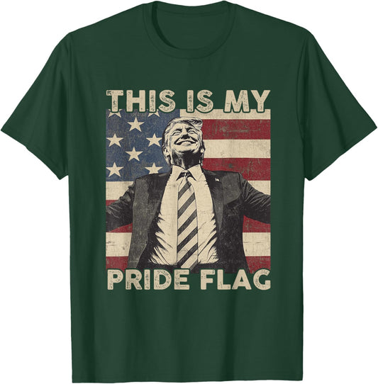 This Is My Pride Flag Trump USA Flag 4th of July T-Shirt - T-Shirt | Forest