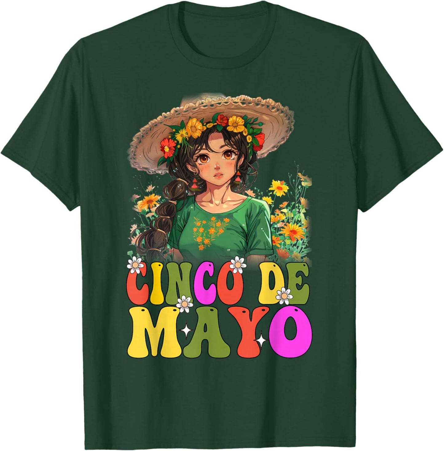 Otaku Girl Cinco De Mayo Mexican Fiesta 5 De Mayo Anime Girl T-Shirt - T-Shirt | Forest