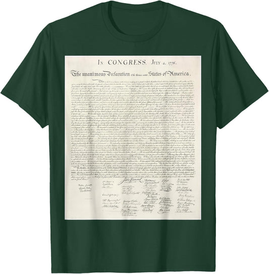 Declaration Of Independence Signatures T-Shirt - T-Shirt | Forest