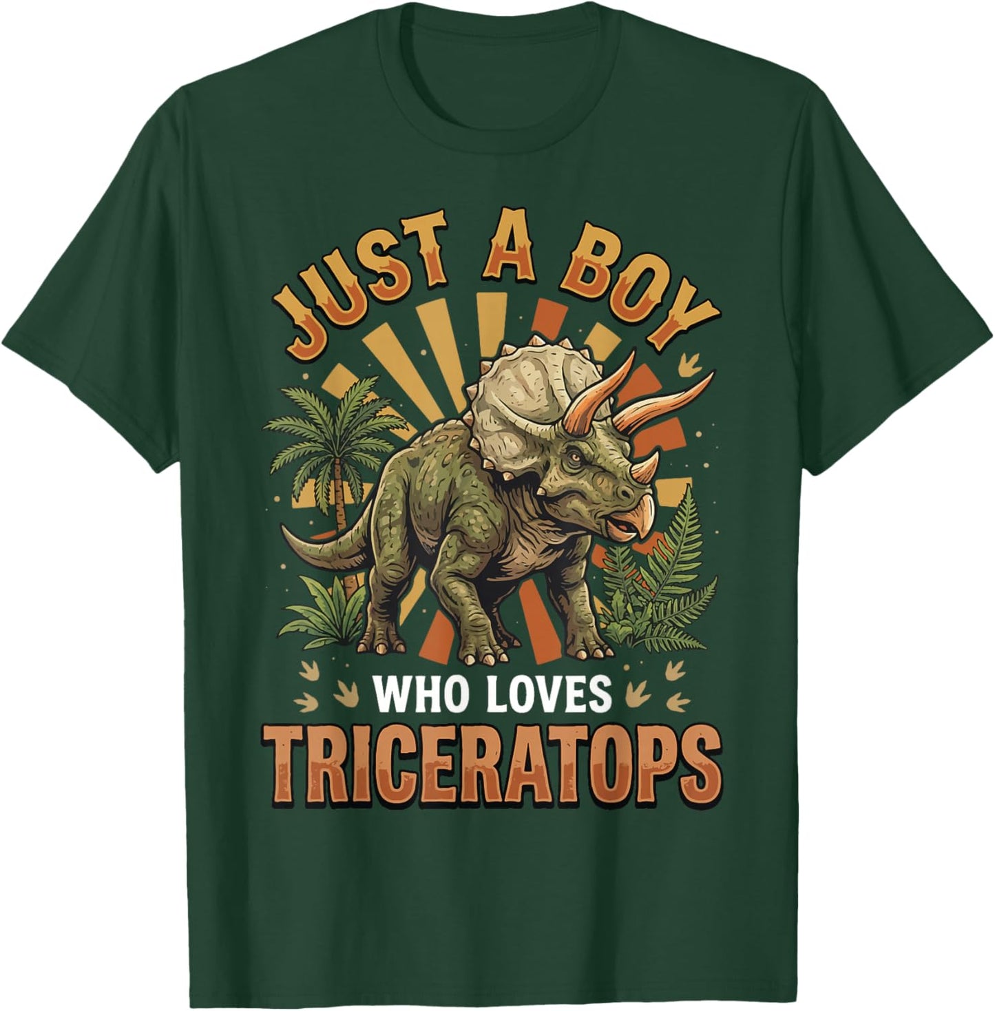 Just A Boy Who Loves Triceratops T-Shirt - T-Shirt | Forest