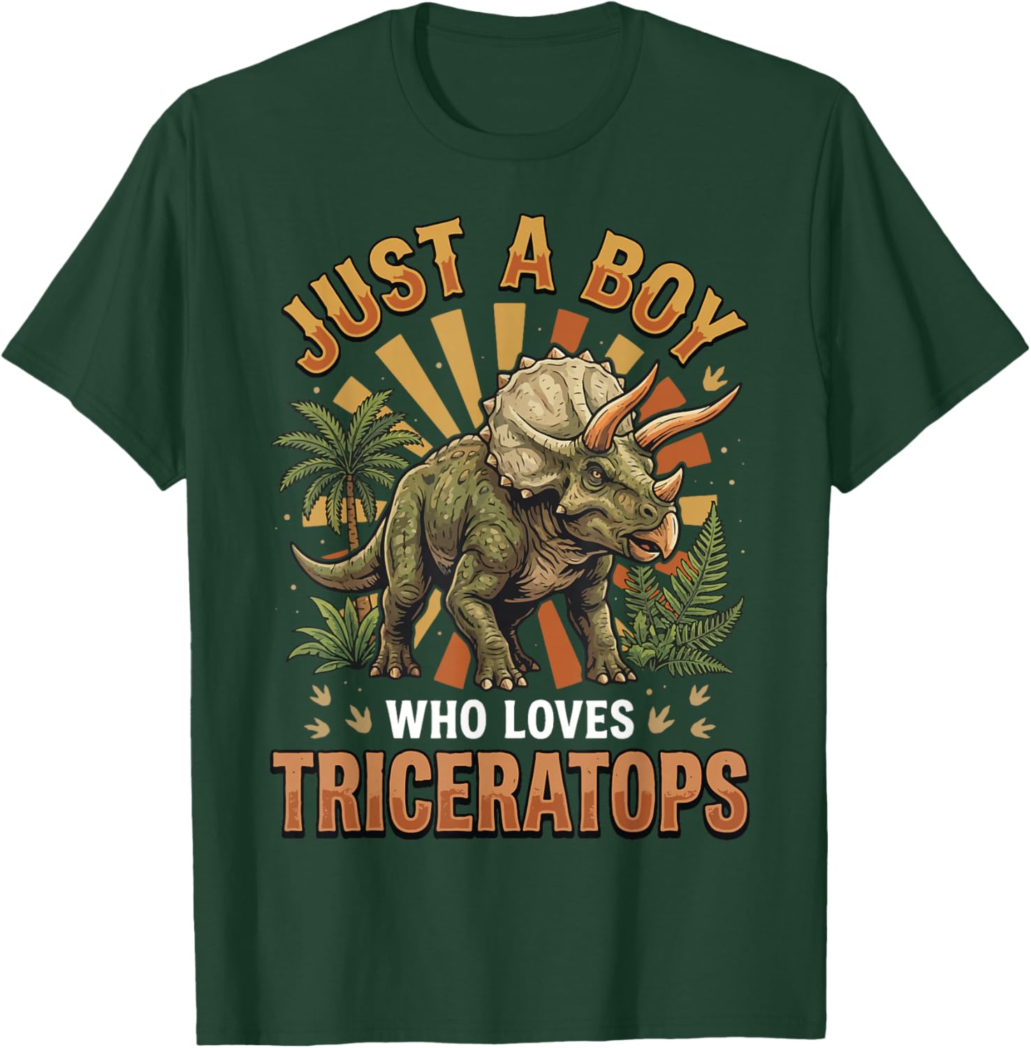 Just A Boy Who Loves Triceratops T-Shirt - T-Shirt | Forest