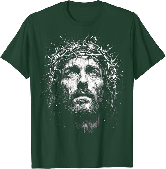 Jésus-Christ Couronne D'épines, Visage du Christ T-Shirt - T-Shirt | Forest