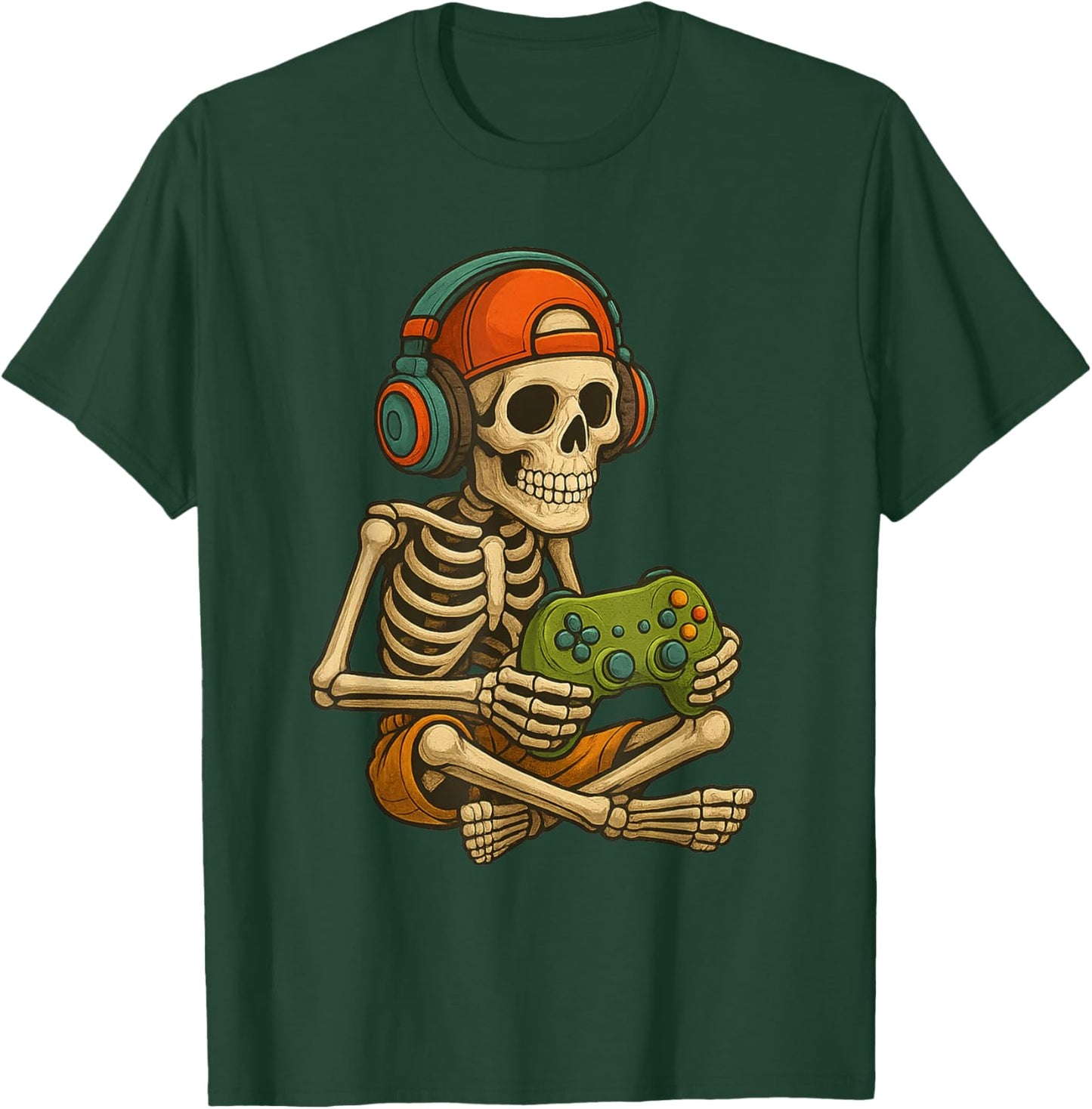 Gamer Halloween – Video Game Skeleton with Controller T-Shirt - T-Shirt | Forest