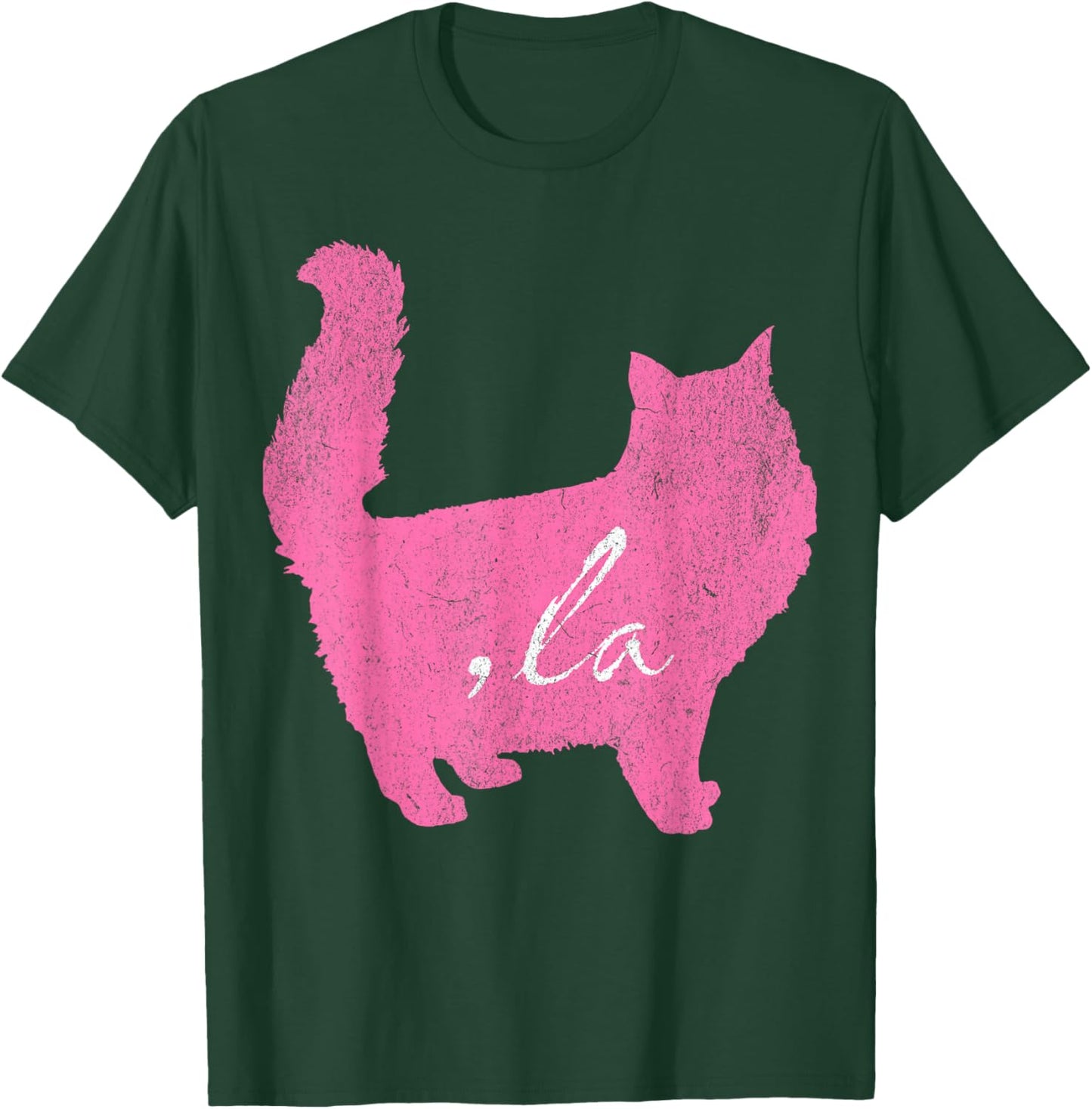 la/ Comma la/Comma la in A Pink Cat Silhouette Women Girls Kids T-Shirt - T-Shirt | Forest