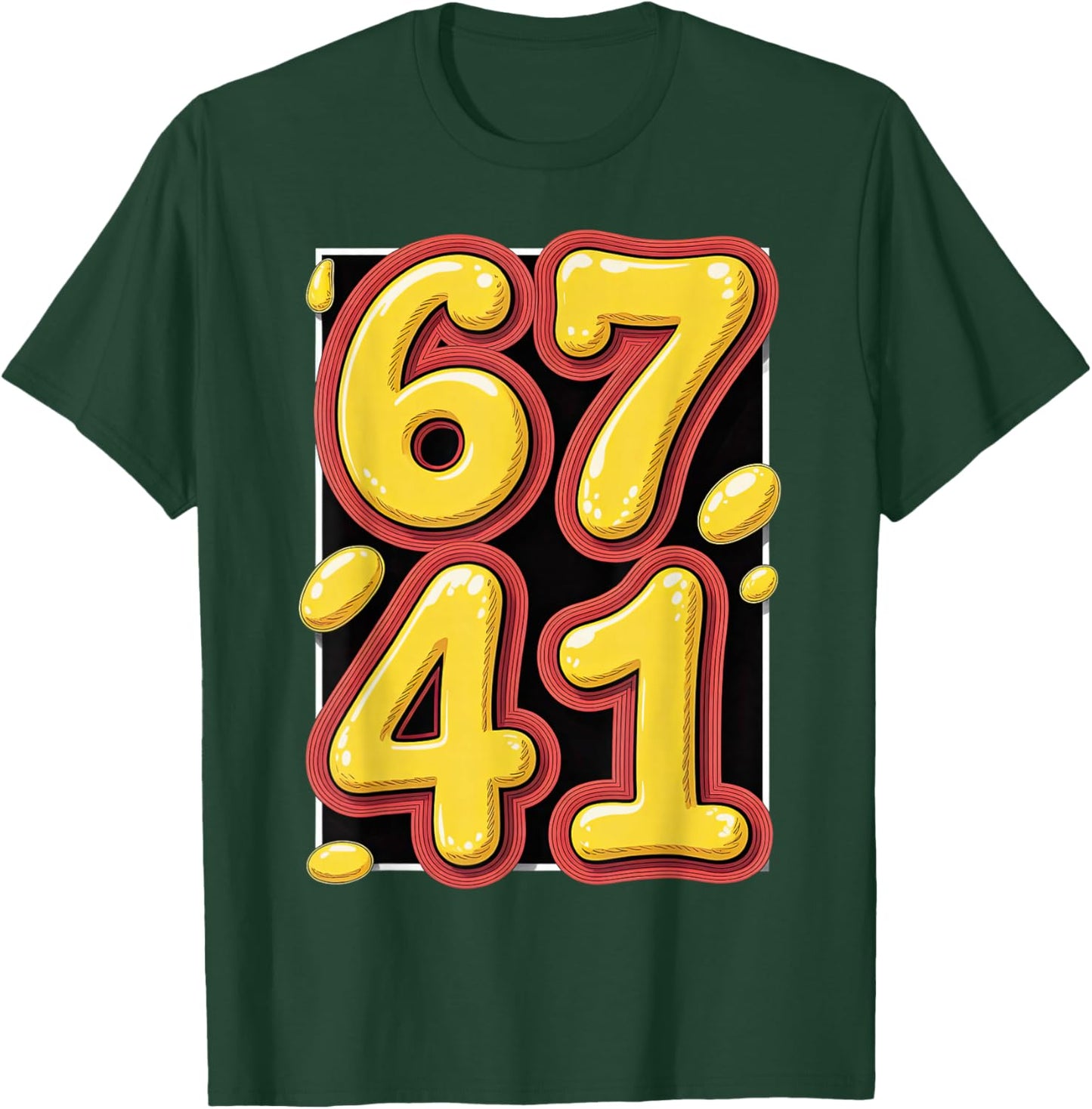 Funny Six Seven 67 41 Forty One Brain Rot Boys Alpha Slang T-Shirt - T-Shirt | Forest
