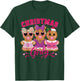 Coquette Bow Pink Gingerbread Christmas Girly Xmas Holiday T-Shirt - T-Shirt | Forest