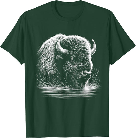 Bison Lover Art Design T-Shirt - T-Shirt | Forest