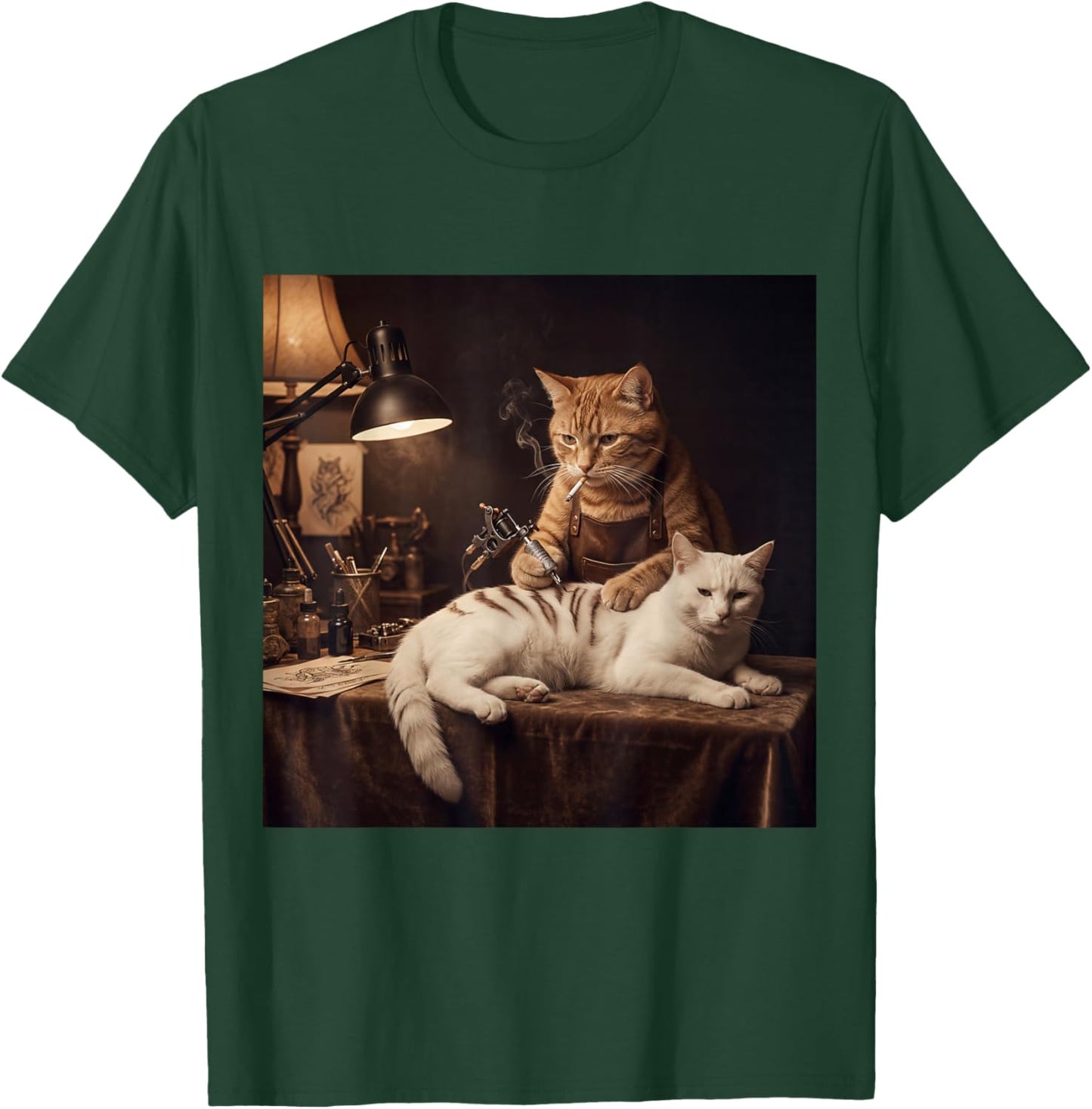 Tattoo Cat Tattoo Meme Tattoo Tattoo Cat Smoking Tattoos Retro T-Shirt - T-Shirt | Forest