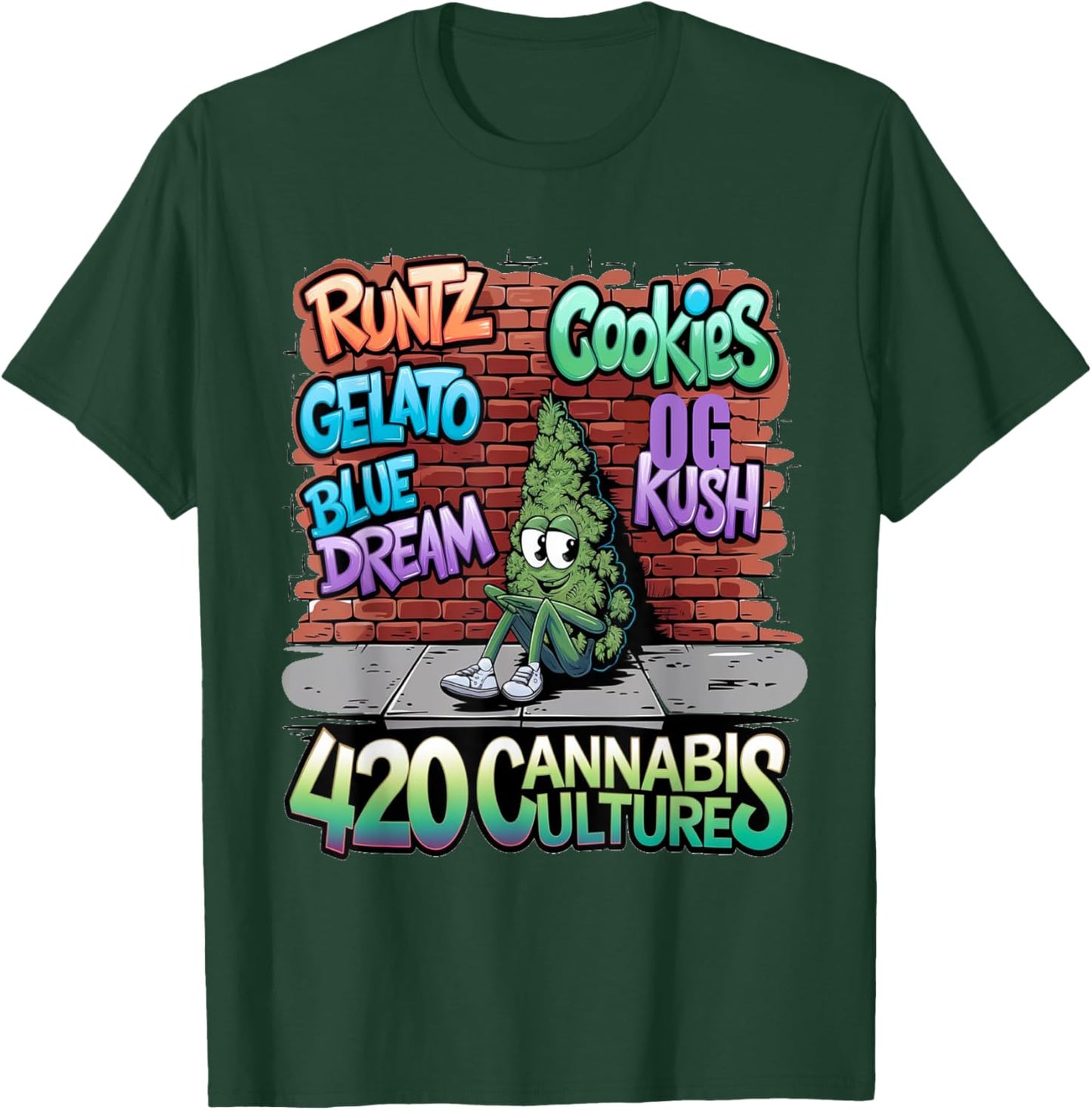 420 Cannabis Bud Nug Stoner Runtz Gelato Cookies Weed Strain T-Shirt - T-Shirt | Forest