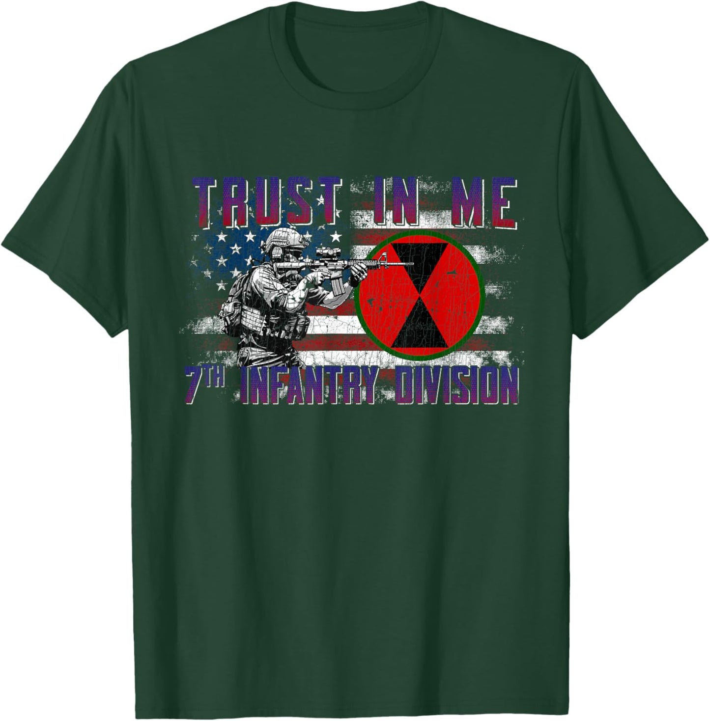7th Infantry Division 7th ID Trust In Me Bayonet Division T-Shirt - T-Shirt | Forest