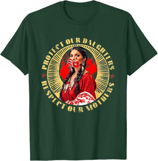 MMIW Awareness Indigenous Women Stolen Sisters Native Art T-Shirt - T-Shirt | Forest