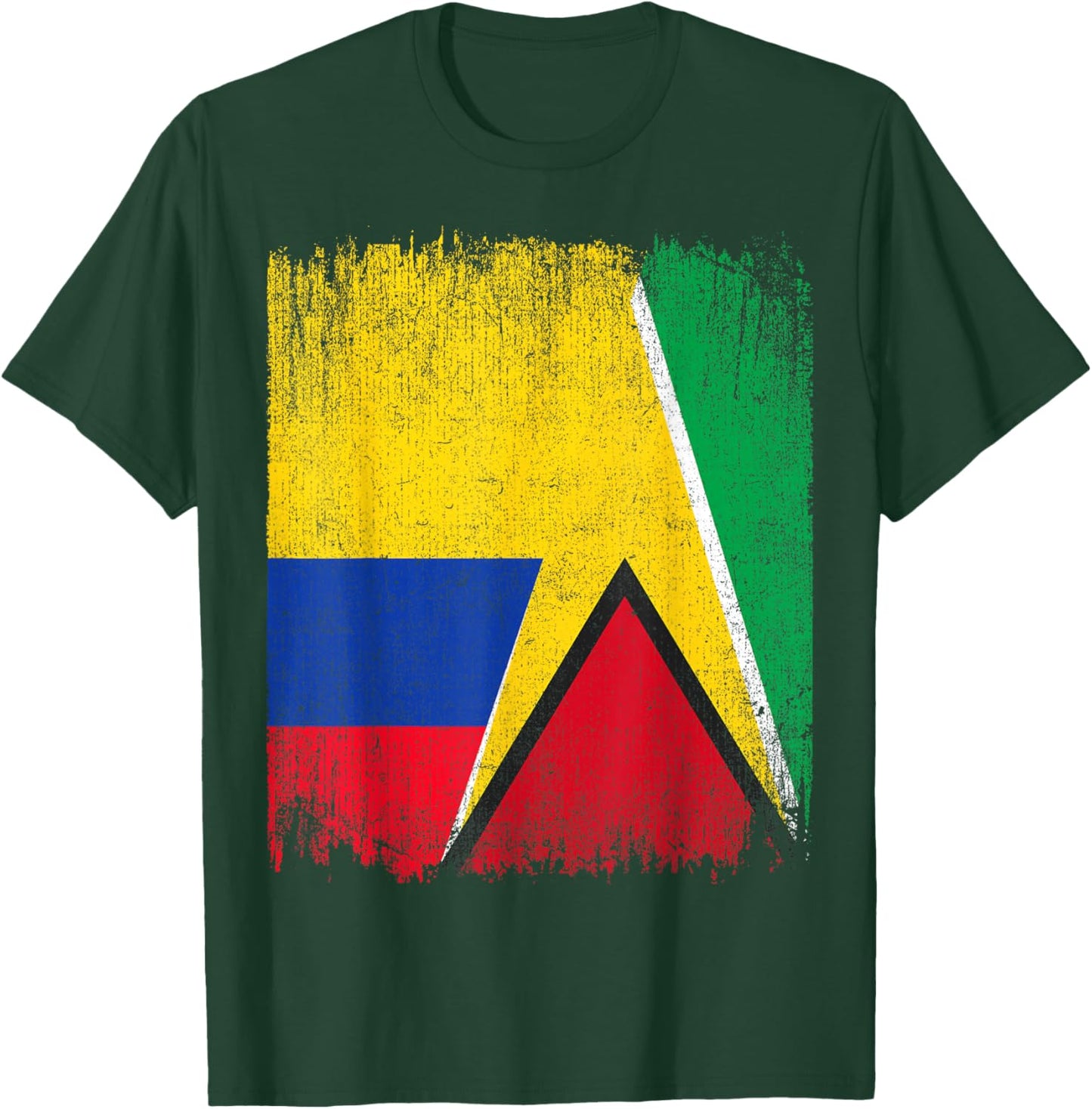 Half Colombia Guyana Flag Colombian Guyanese Pride Roots T-Shirt - T-Shirt | Forest