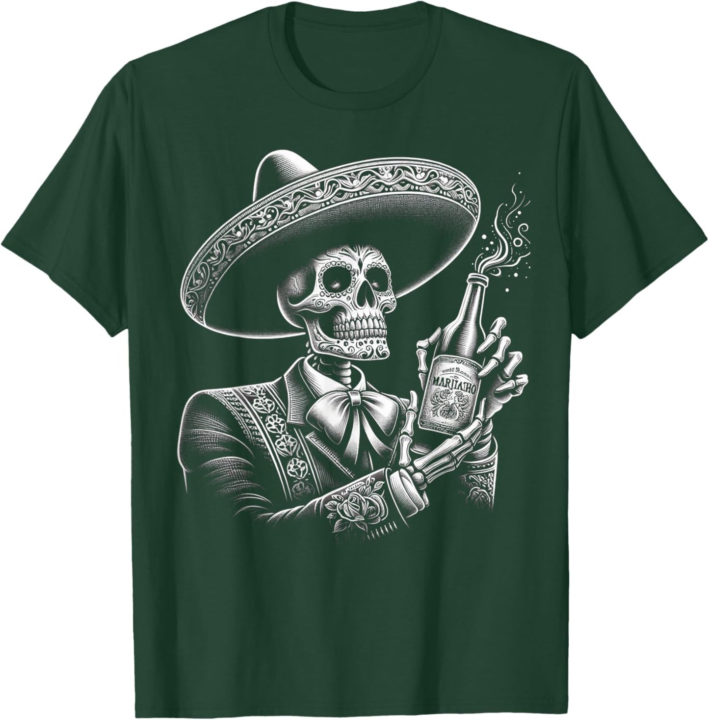 Vintage Skeleton Tequila Mexico Dia De Los Muertos Mexican T-Shirt - T-Shirt | Forest
