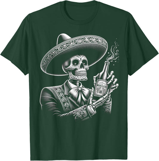 Vintage Skeleton Tequila Mexico Dia De Los Muertos Mexican T-Shirt - T-Shirt | Forest