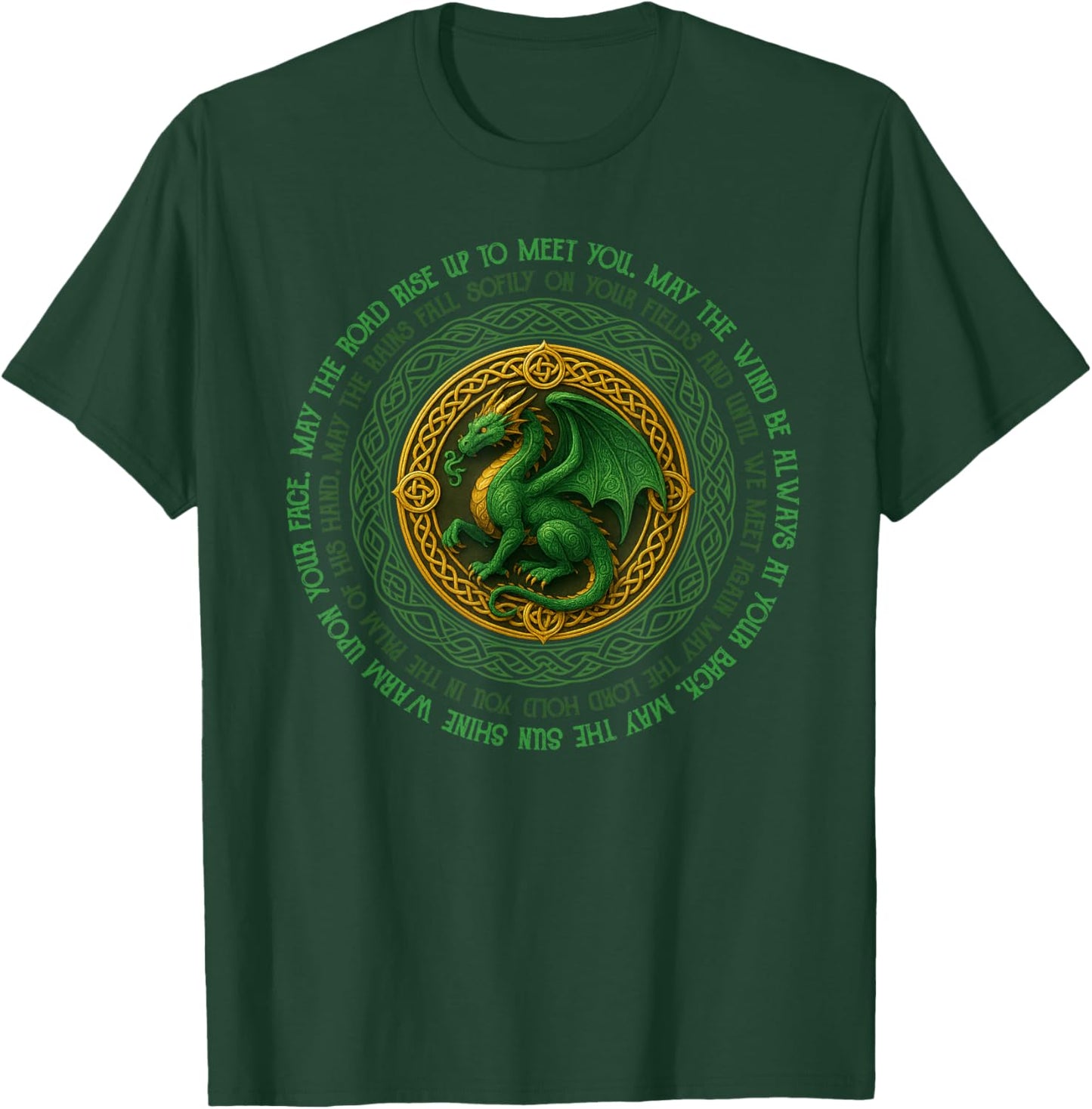 Vintage Celtic Knot Irish Dragon St. Patrick's Day Men Women T-Shirt - T-Shirt | Forest