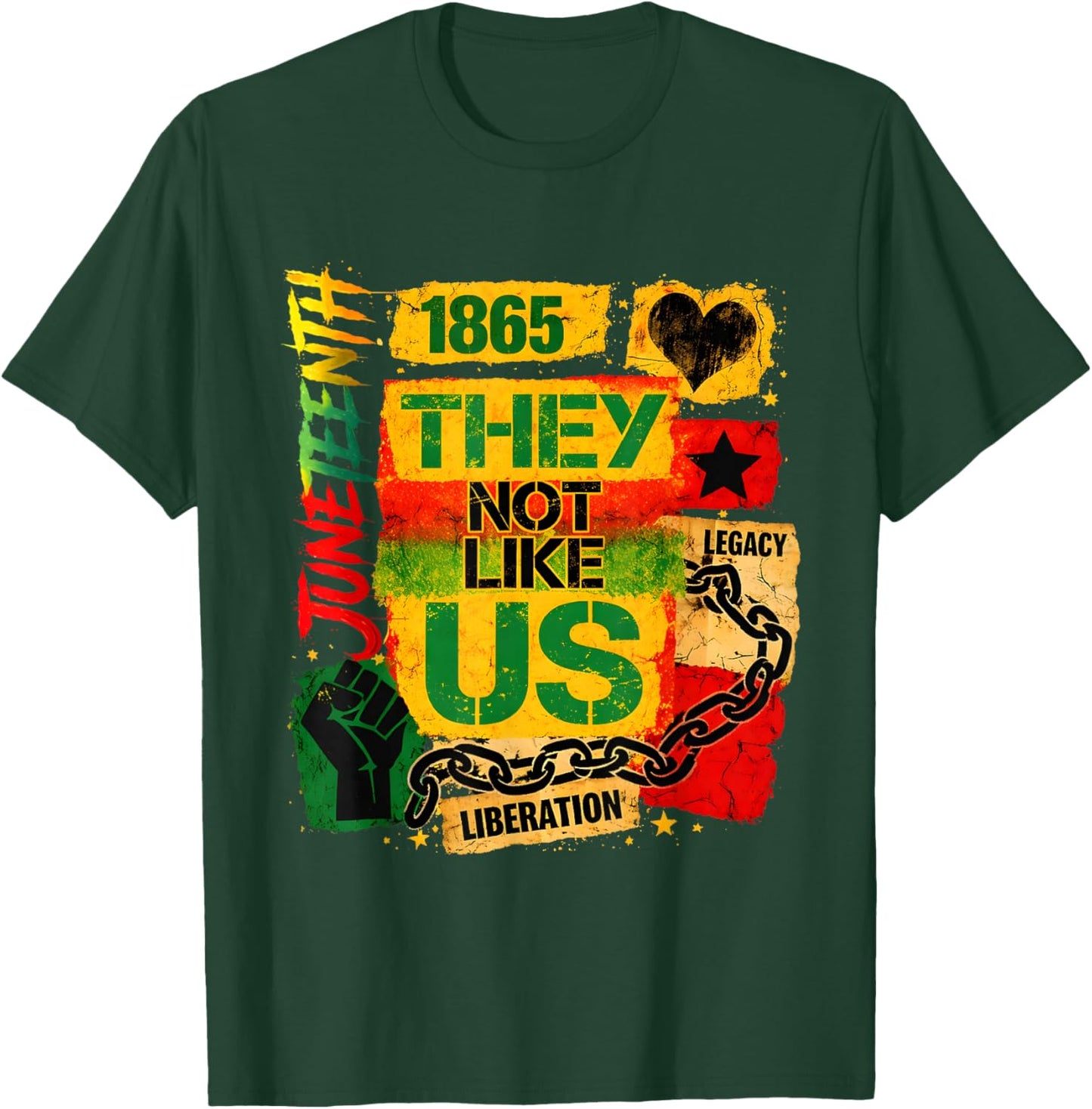 Juneteenth They Don't Like Us Black African Freedom 1865 T-Shirt - T-Shirt | Forest