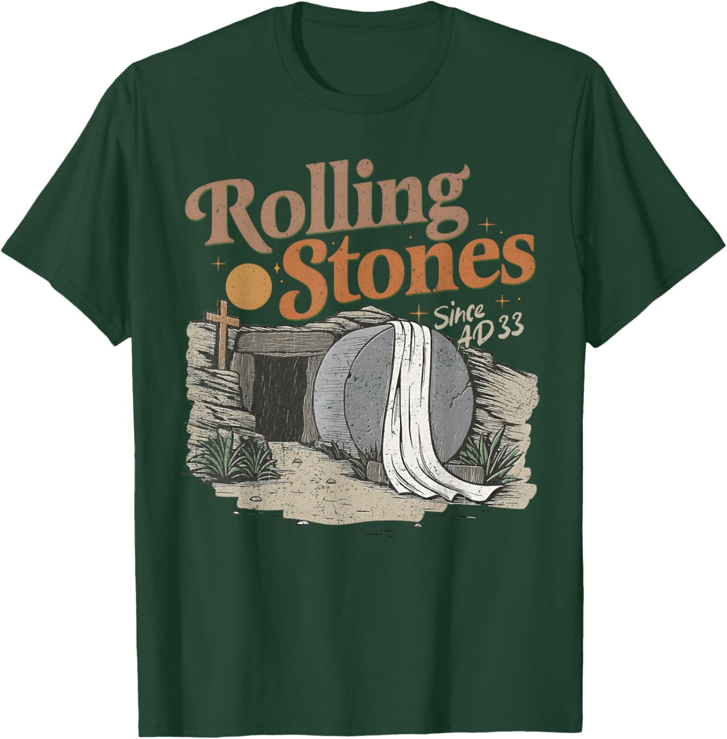 Rolling Christian Easter Thanksgiving Christmas Jesus T-Shirt - T-Shirt | Forest