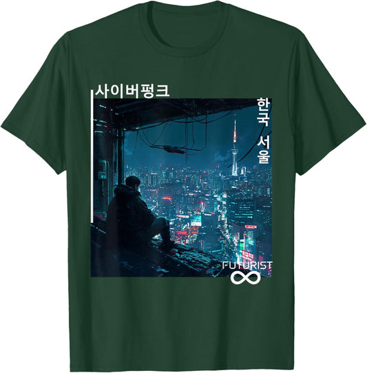 KOREAN Cyberpunk SEOUL Streetwear KPOP Aesthetic T-Shirt - T-Shirt | Forest