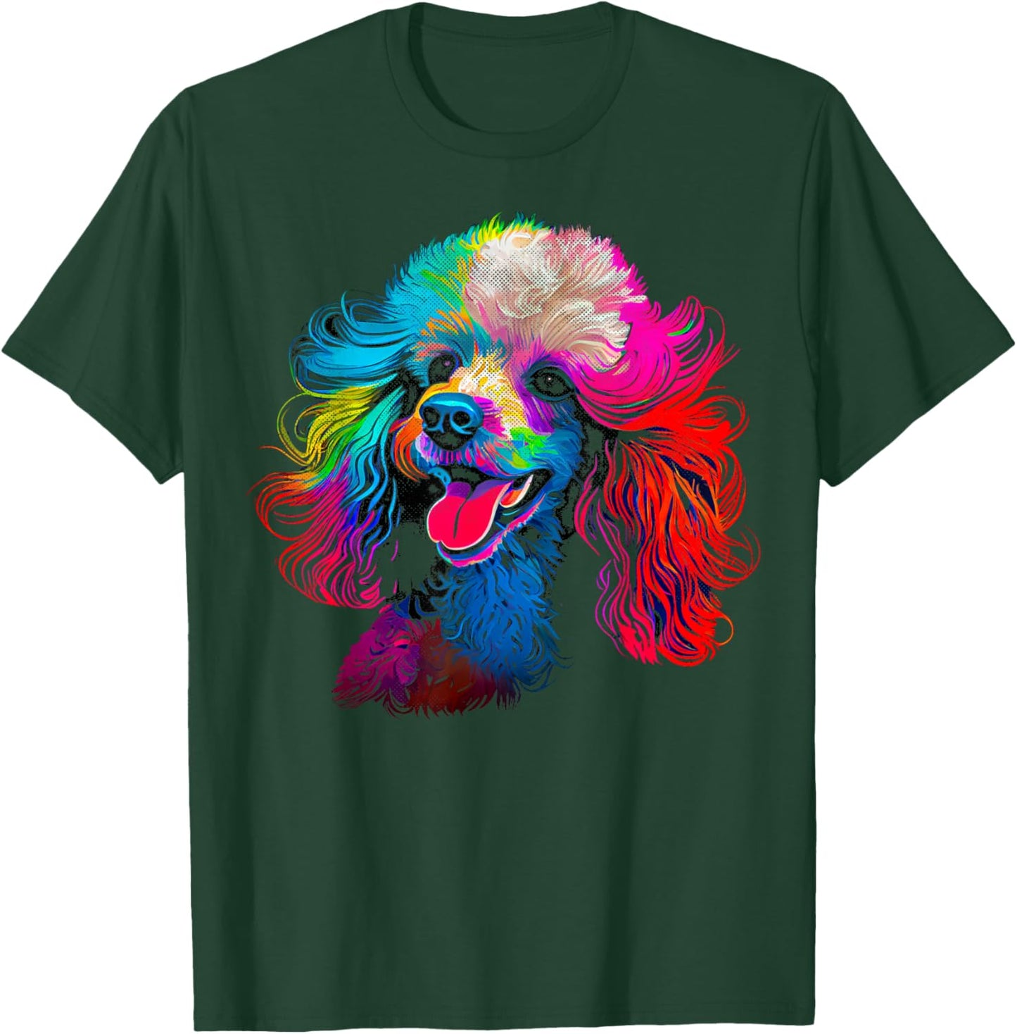 A Poodle Face Dog Black T-Shirt - T-Shirt | Forest