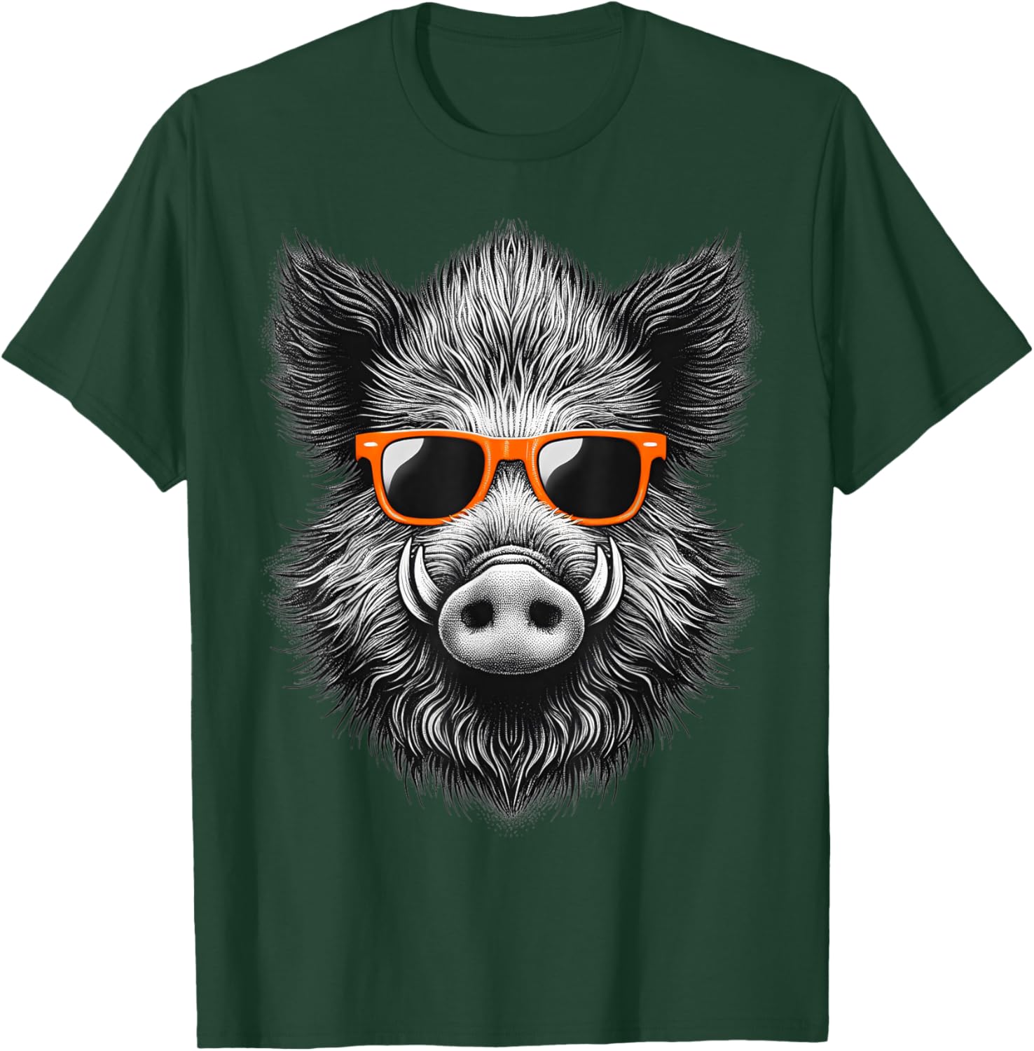 Cool Wild Boar Wearing Sunglasses Graphic Art T-Shirt - T-Shirt | Forest
