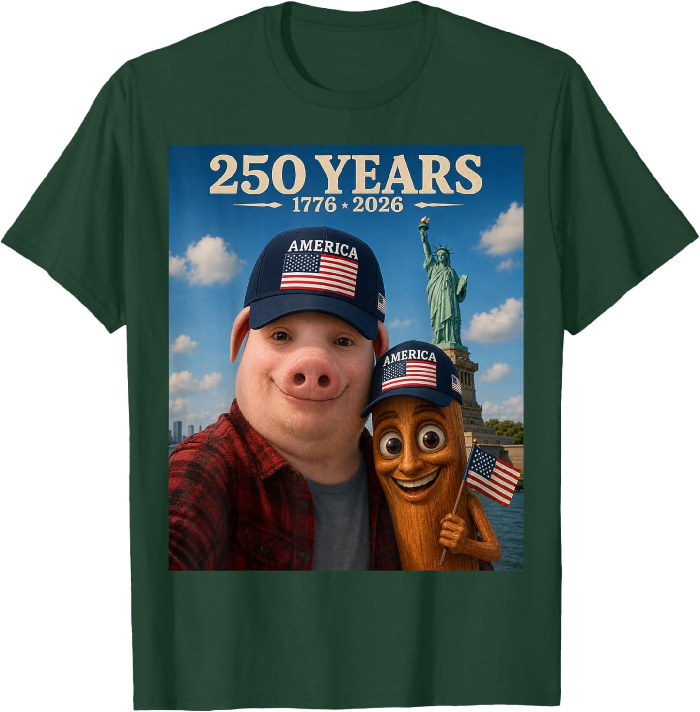 John Pork, Tung Tung Tung Sahur Brainrot 250 Years 1776 2026 T-Shirt - T-Shirt | Forest