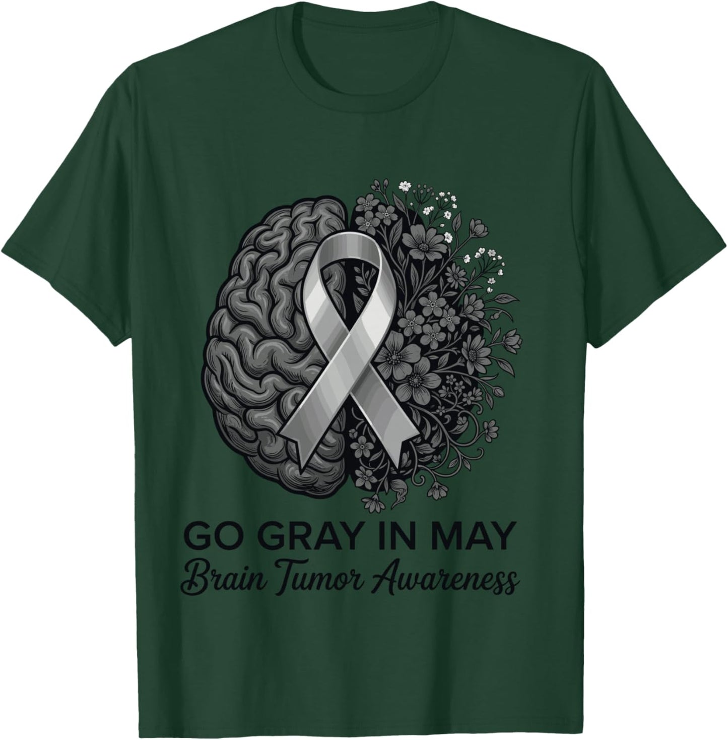 Brain Tumor Awareness Wear Gray in May Strong Warrior Women T-Shirt - T-Shirt | Forest