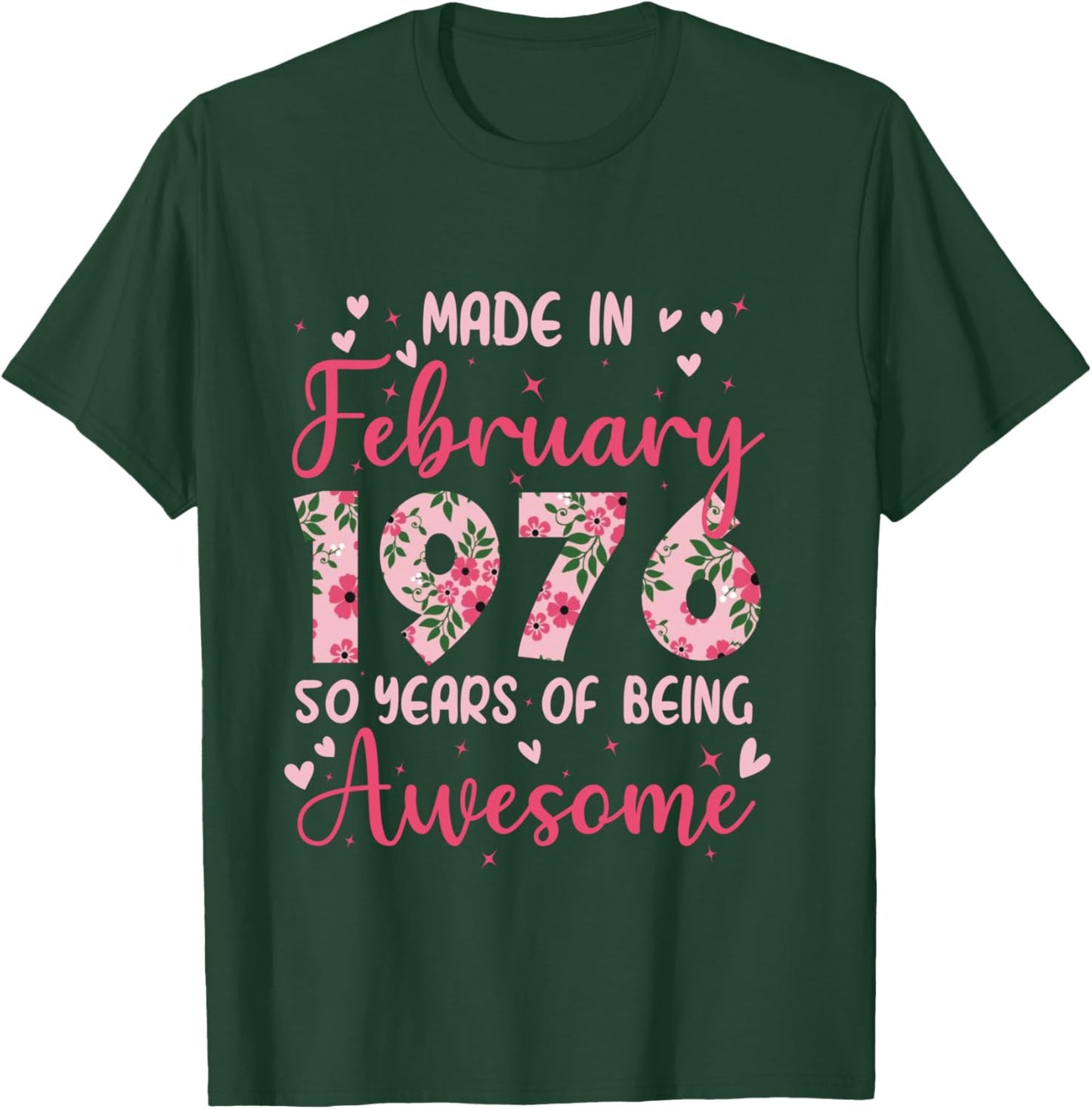 Février 1976 Cool Cadeau Anniversaire 50 Ans pour Femmes Manche Longue T-Shirt - T-Shirt | Forest