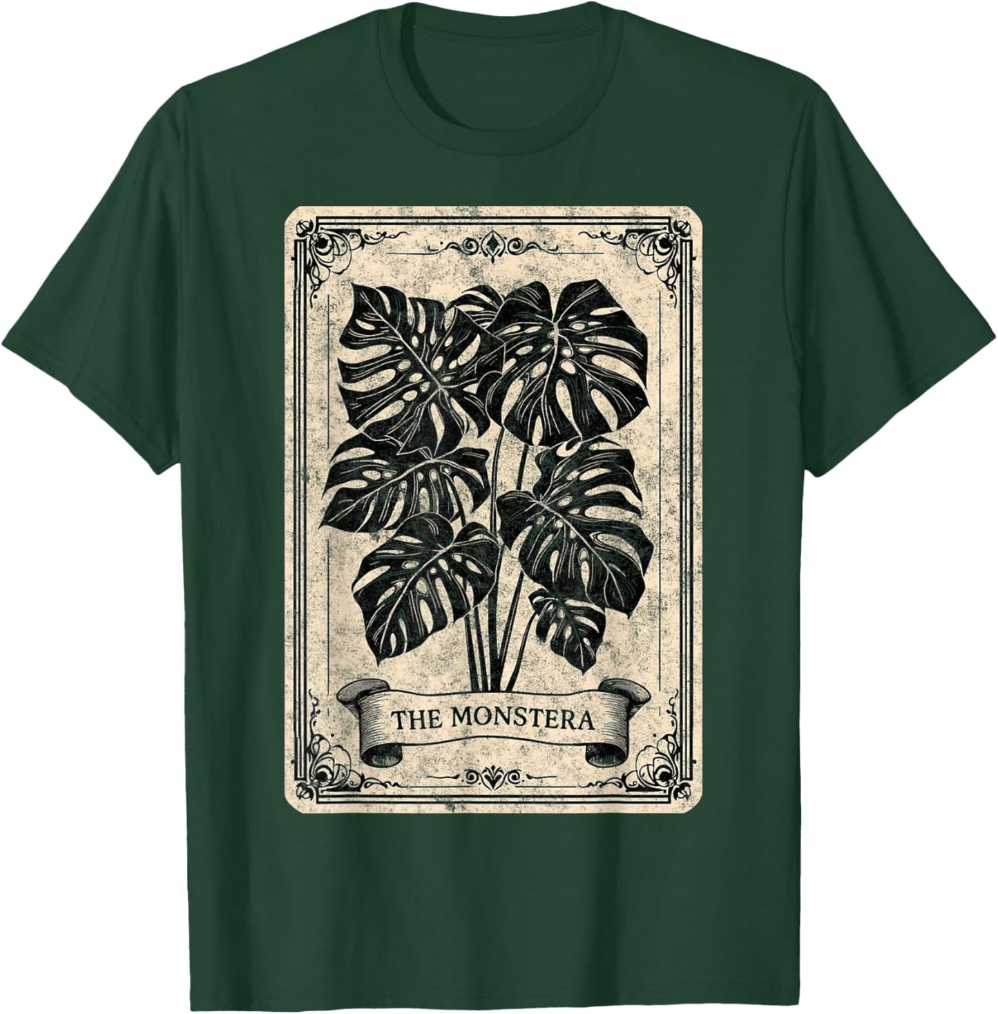 Tarot Card The Monstera Plant Floral Botanical Planting T-Shirt - T-Shirt | Forest