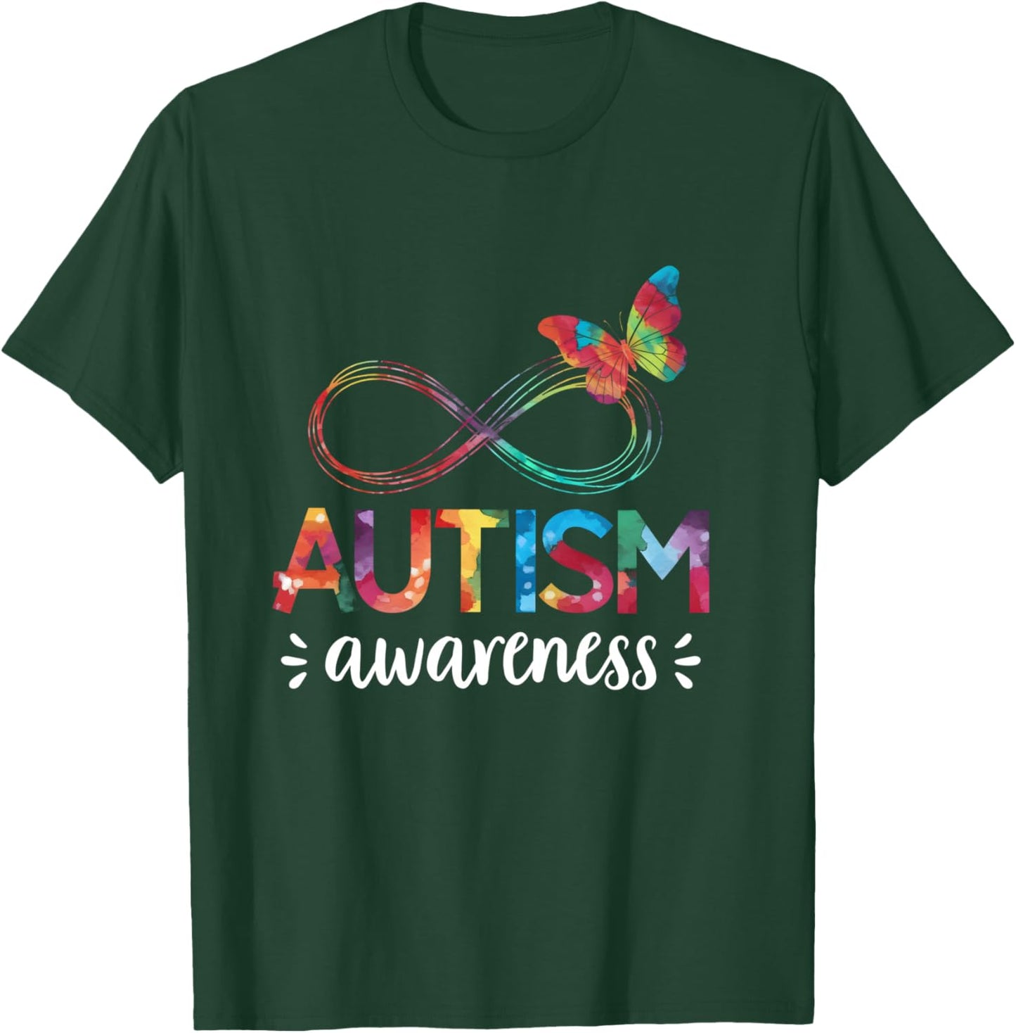 Tie Dye Autism Awareness Infinity Symbol Men Kids T-Shirt - T-Shirt | Forest