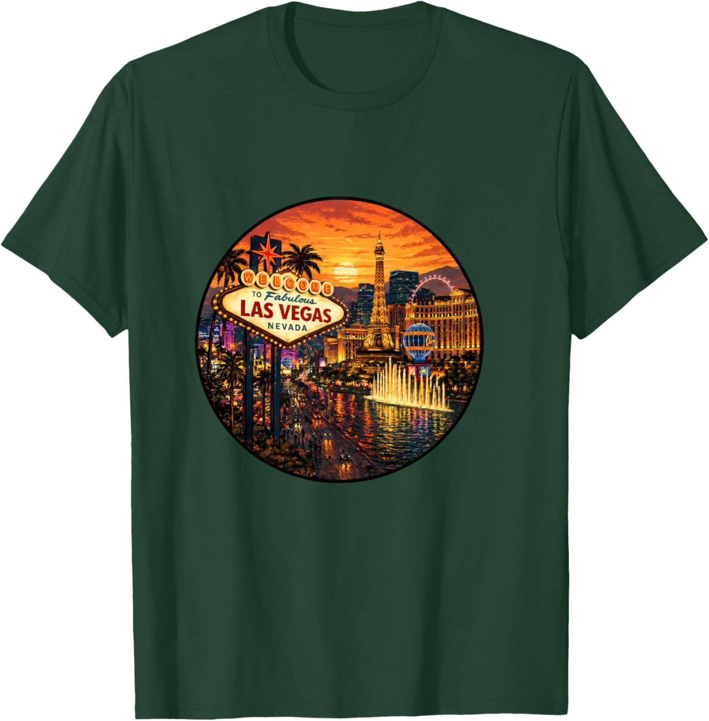 Vegas Sunset Design Urlaubsträume Langarmshirt T-Shirt - T-Shirt | Forest