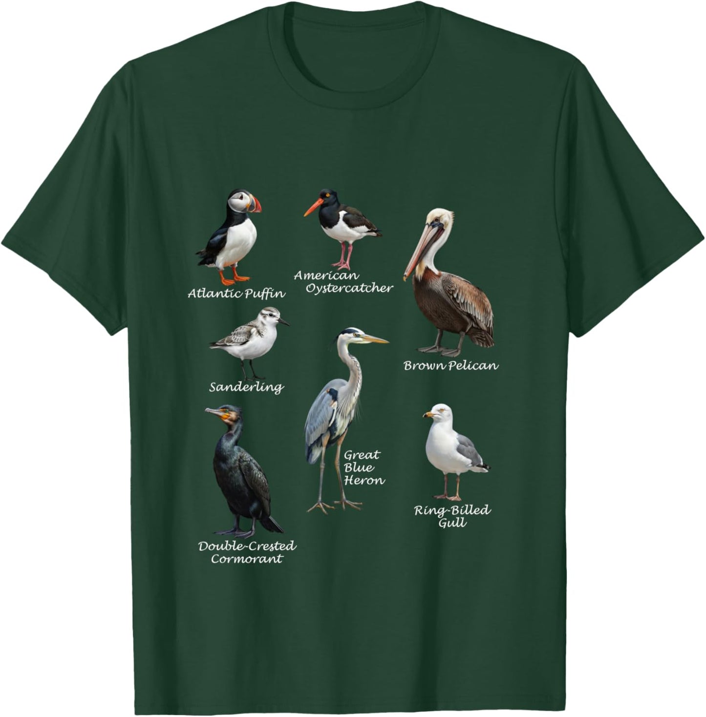 Shore Birds Biologist Ornithologist Nature Bird Long Handle T-Shirt - T-Shirt | Forest