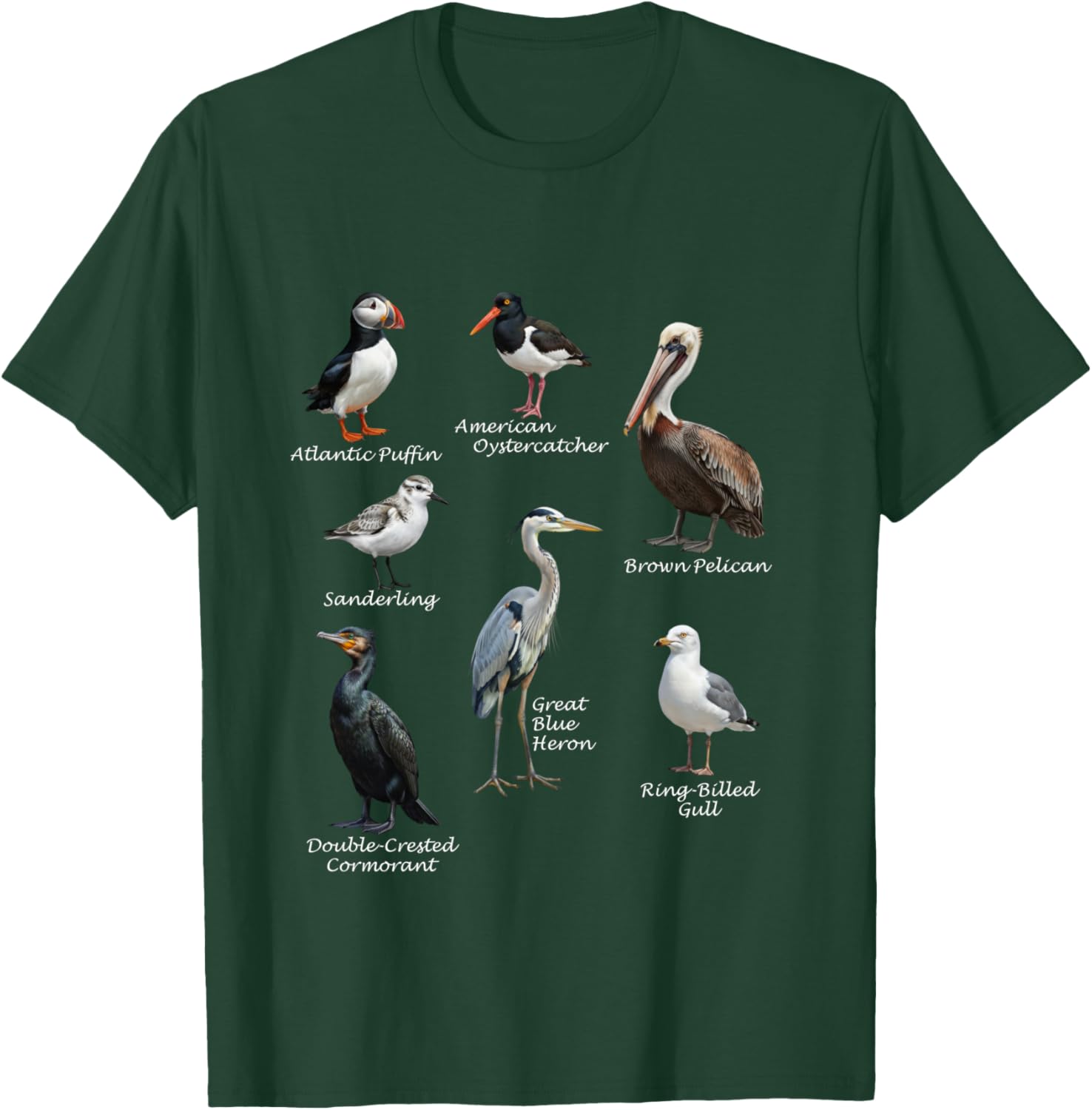 Shore Birds Biologist Ornithologist Nature Bird Long Handle T-Shirt - T-Shirt | Forest