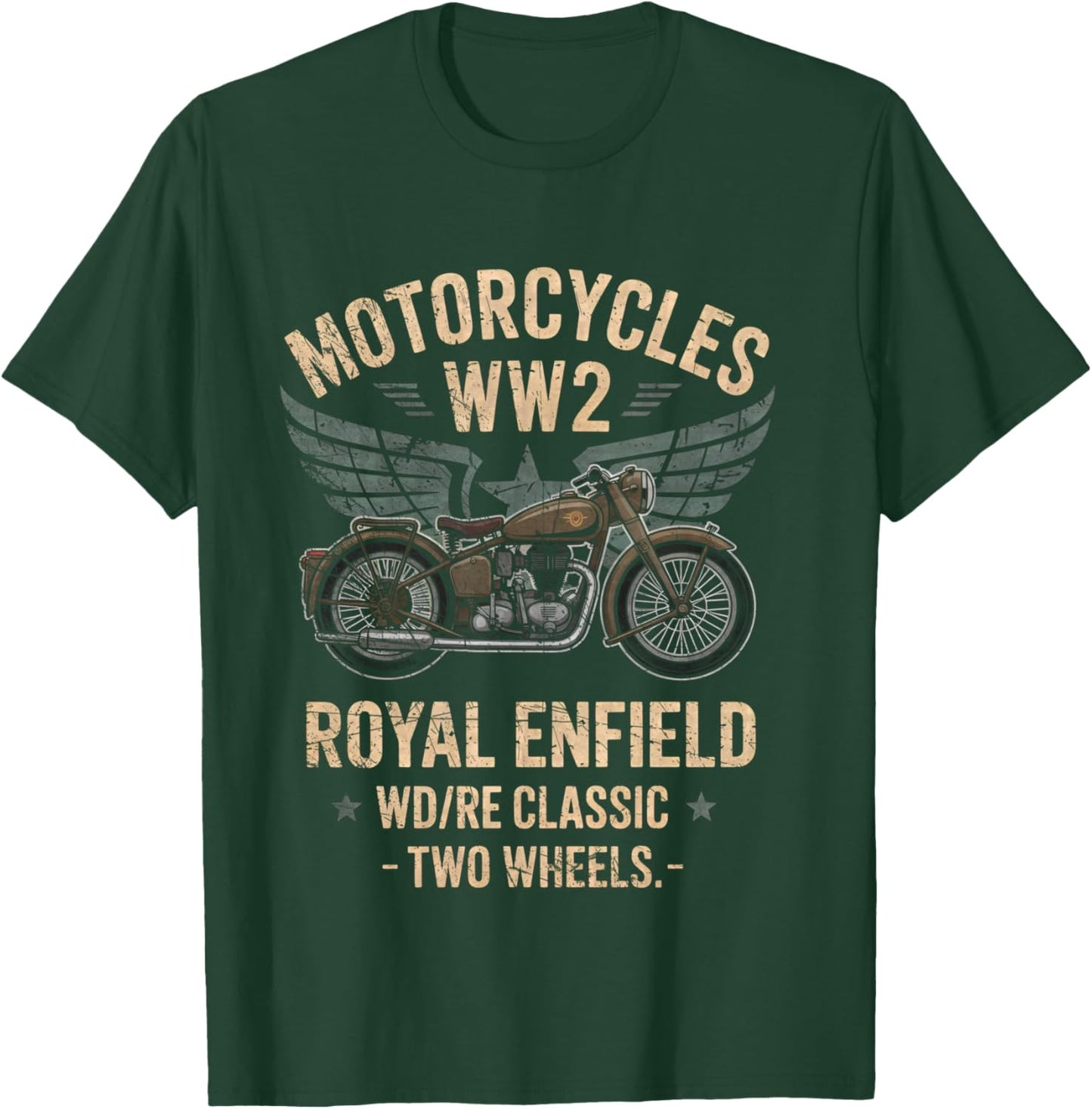 Royal Enfield WD/RE Classic Moto WW2 T-Shirt - T-Shirt | Forest