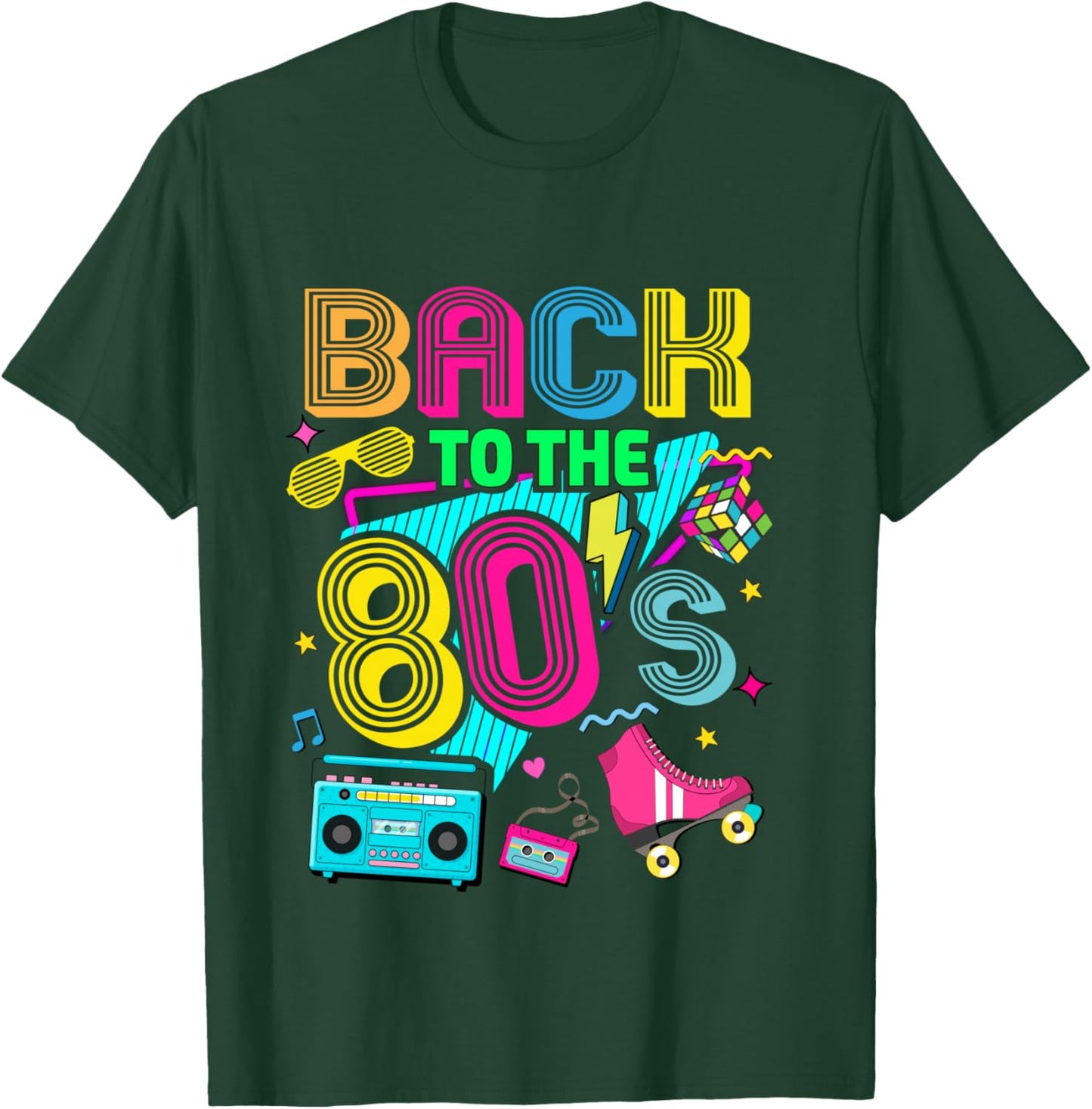 Back to 80's 1980s Retro Vintage Eighties Costume Party T-Shirt - T-Shirt | Forest
