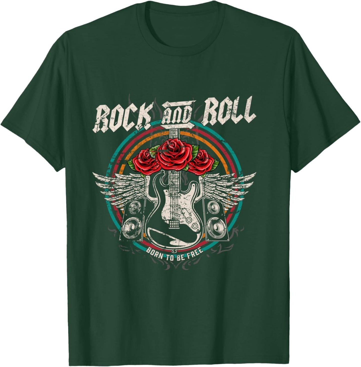 Guitare Rock and Roll Vintage Rock Music Manche Longue T-Shirt - T-Shirt | Forest