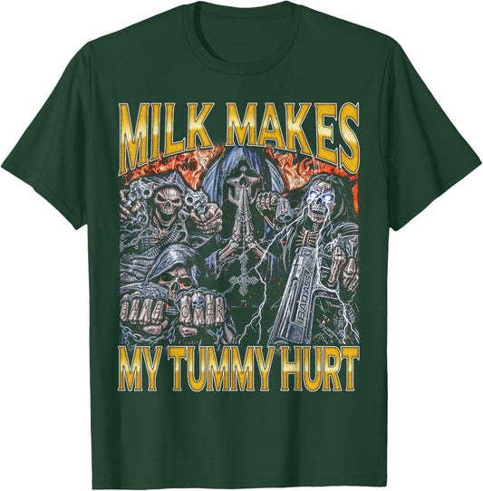 Milk Lactose - Edgy Skeleton Bootleg Cool Hard Skeleton Meme T-Shirt - T-Shirt | Forest